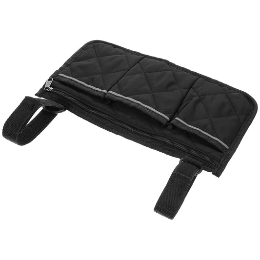 Xindojuz 2 PCS Wheelchair Bag, Wheelchair Pouch Side Pocket with Cup Holder, Wheelchairs Bags to Hang on Back, Wheelchairs Armrest Accessories for Walkers, Rollators, Mobility Scooters (Black)