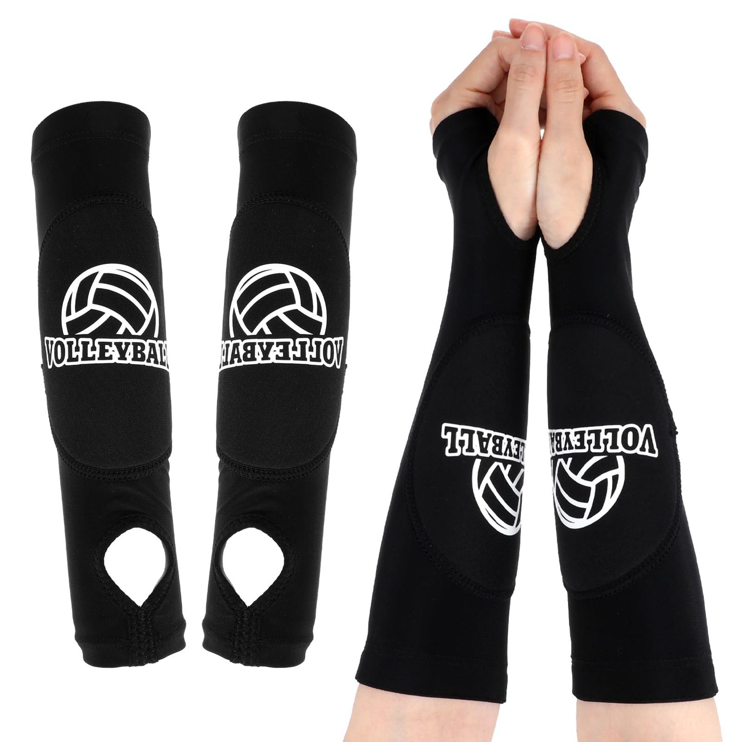 1 pair of volleyball sleeves, Ymapinc hand sleeves with shoulder pads and thumb hole, sting protection for girls, boys, youth women, 1 pair