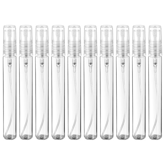 Xinjoduz Mini Spray Bottles 10 PCS 5ml Mini Travel Spray Bottle Plastic Spray Bottles Clear Refillable Perfume Bottles Fine Mist Spray Bottle Empty for Perfume Perfume Atomizer Portable Travel Bottle