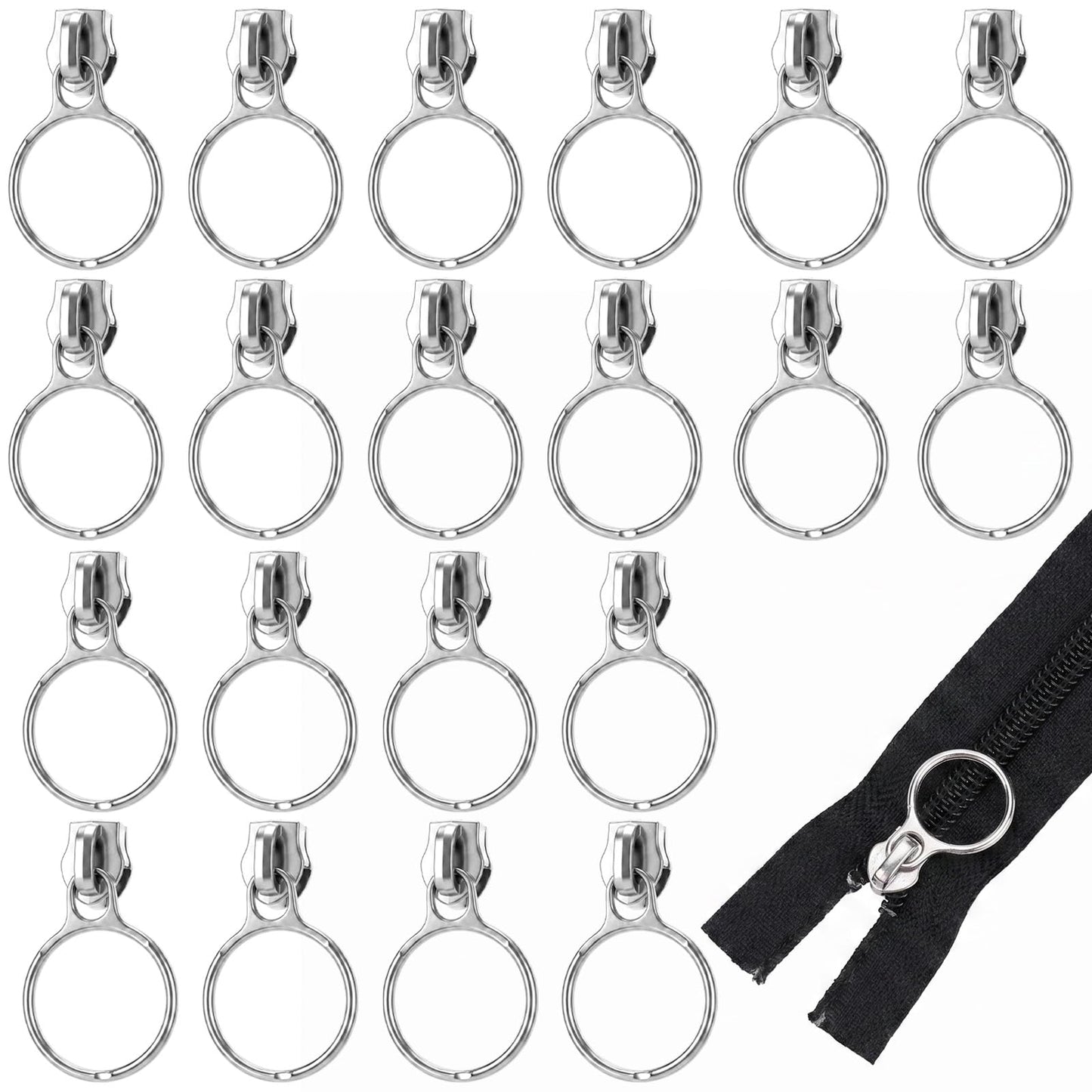 RAHHLIZS 20PCS #5 Zipper Head Pull Replacement Zipper Slider Repair Kit