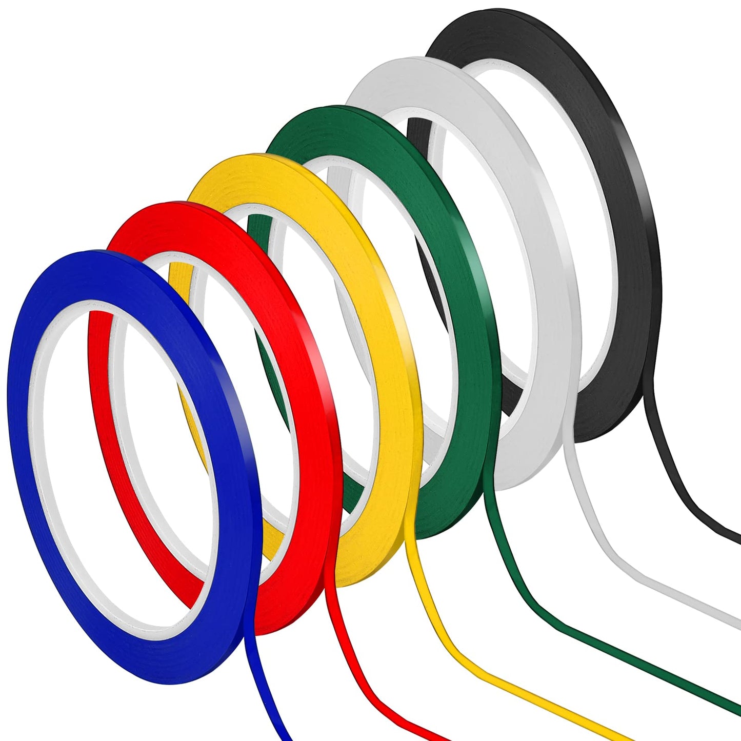 6 Rolls Whiteboard Tape Grid Marking Tape,Graphic Chart Tape Self Adhesive Pinstripe Tape Thin Tape White Board Tape For White Board Pinstriping Electrical Marking Tape For Office School Diy (3 MM)
