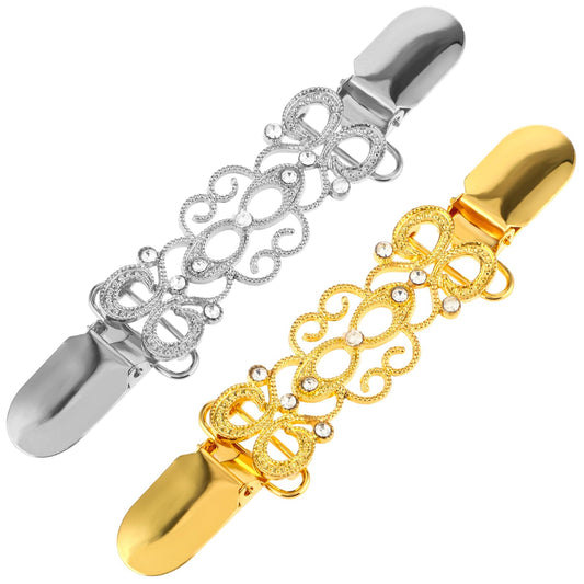 Women's Brooches & Pins,Mabor 2pcs Kameez Clips Cardigan Clips Elegance Modesty Pins Brooch Clips Cinch Clip Glove Clips Dress Shawl Clips Modesty Brooch Scarf