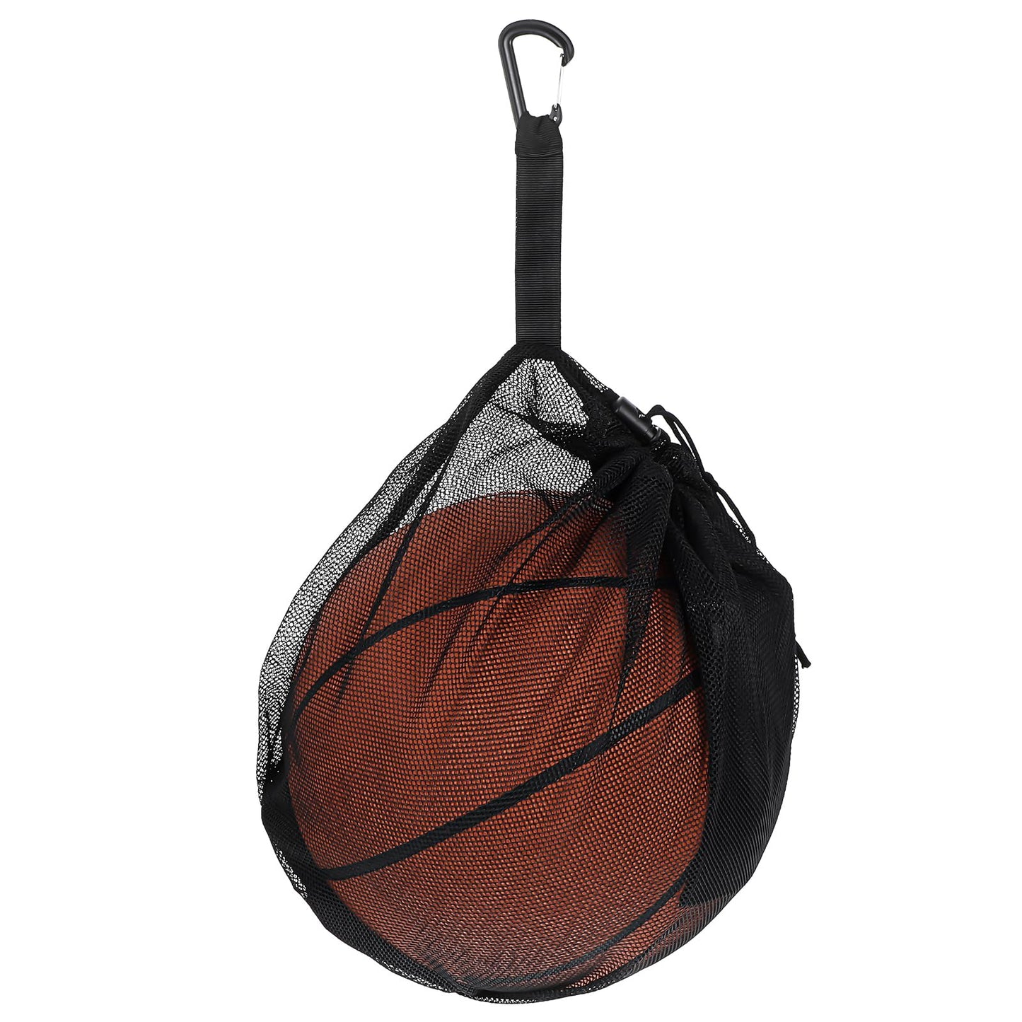 1PCS Volleyball Holder for Backpack Single Mesh Ball Bag Basketball Bag with Quick Release Buckle Volleyball Bag with Zipper Pocket Balls Storage Bags with Zipper Pocket for Soccer Basketball Football