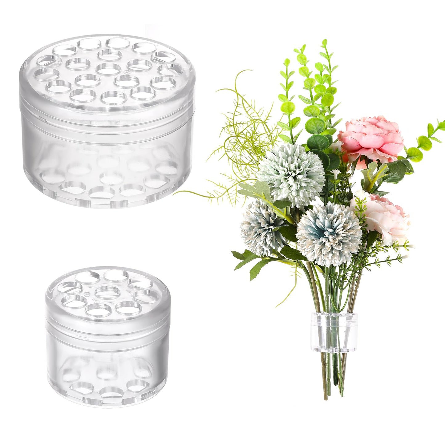 Stem Holders for Flowers 4 PCS Spiral Ikebana Stem Holder Flower Stem Holder Flower Arrangement Holder Spiral Diy Bouquet Twister Flower Arrangement Holder for Weddings Party Home Decor (Clear, L+S)