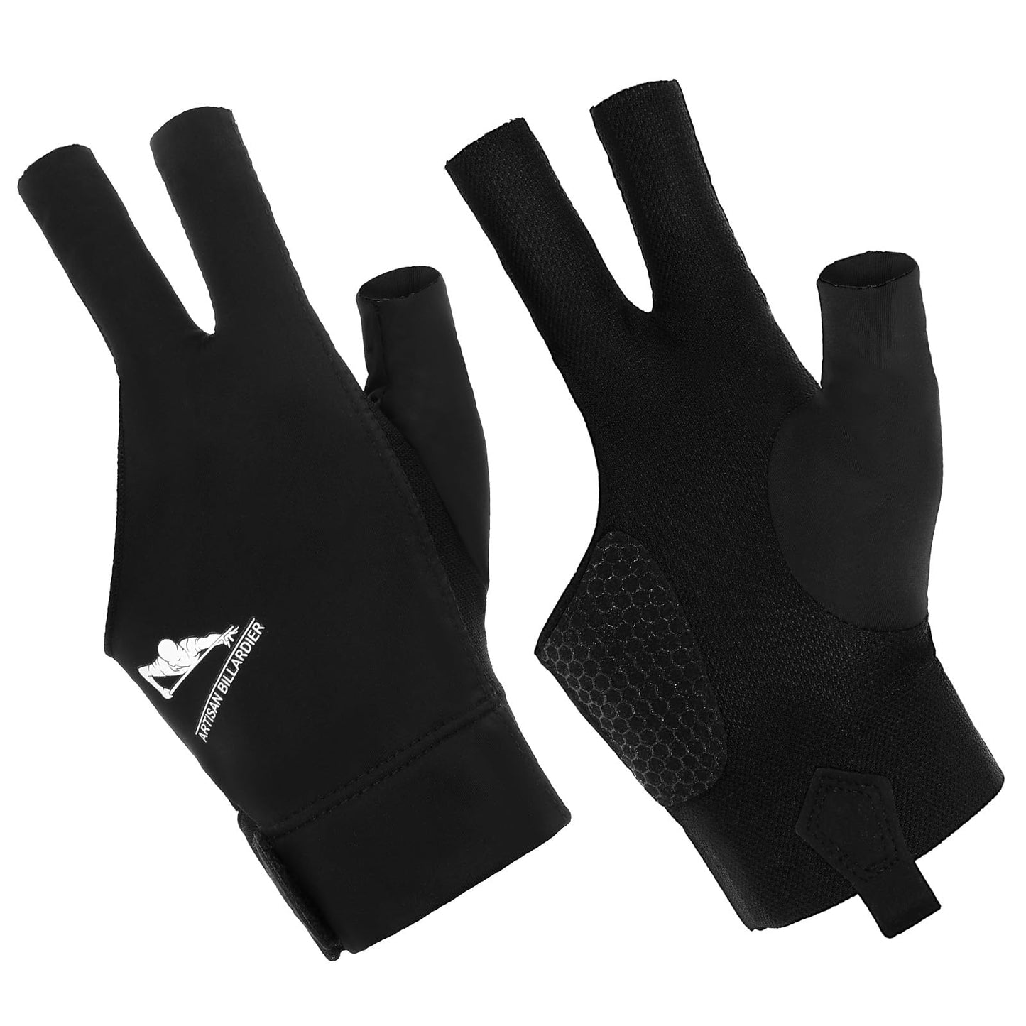 Chsoejuf Adjustable Durable Billiards Pool Glove for Left Hand 3 Finger