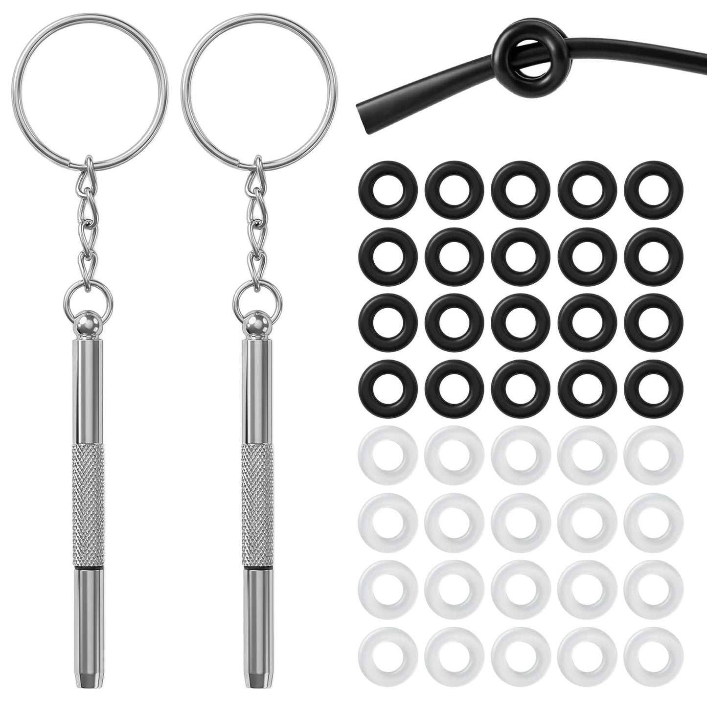 Chsoejuf Eyeglasses Repair Kit, 60 Pcs Eyeglasses Hinge Rings Tighteners