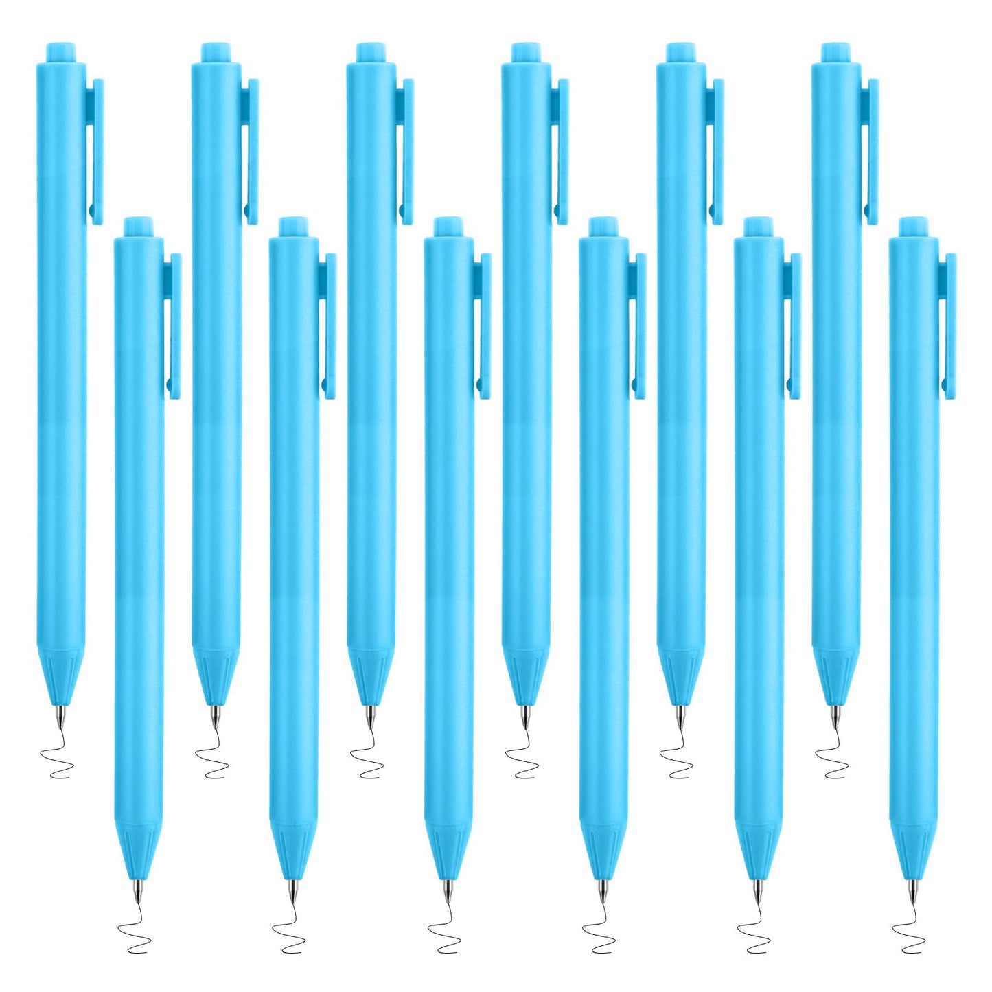 Mabor 12Pcs Retractable Gel Pens, Cute Blue Smooth Gel Pens Black Ink Fine Point Pens for Women 0.5mm Point Black Ink Rollerball Pens for Office School Home Supplies