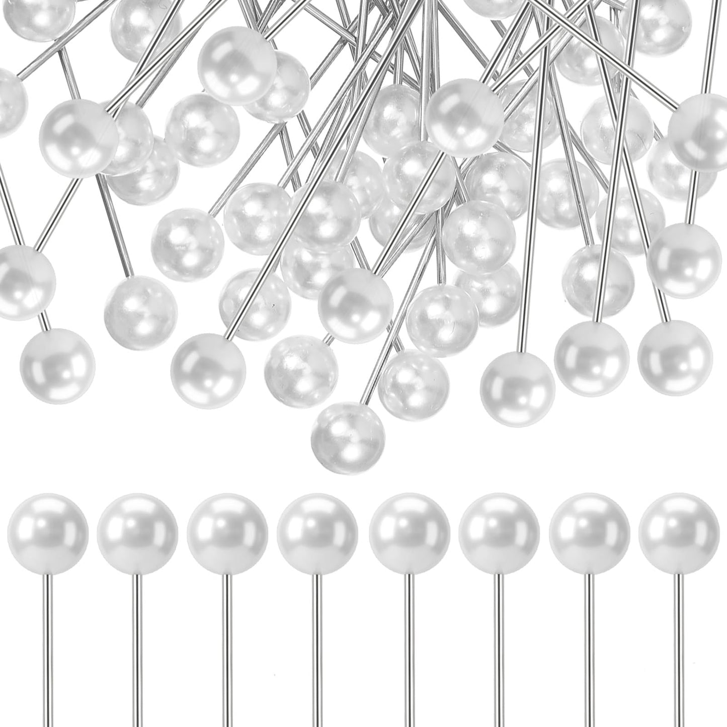 Chsoejuf 100PCS Pearl Push Pins Cute Round Pearl-Head Sewing Thumb Tacks