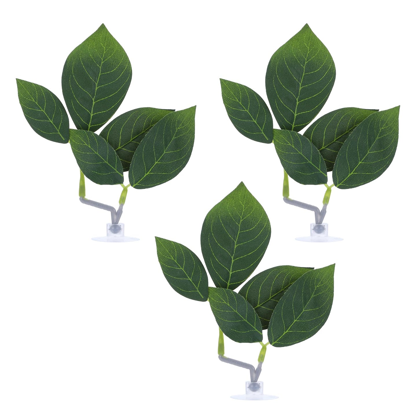 3 PCS Betta Leaf Hammock Fish Leaf Pad Fish Betta Resting Spawning Bed Aquarium Décor Simulating the Natural Habitat Spawning Grounds Breeding Resting Bed with Suction Cup Multi Leaf Design (Green)