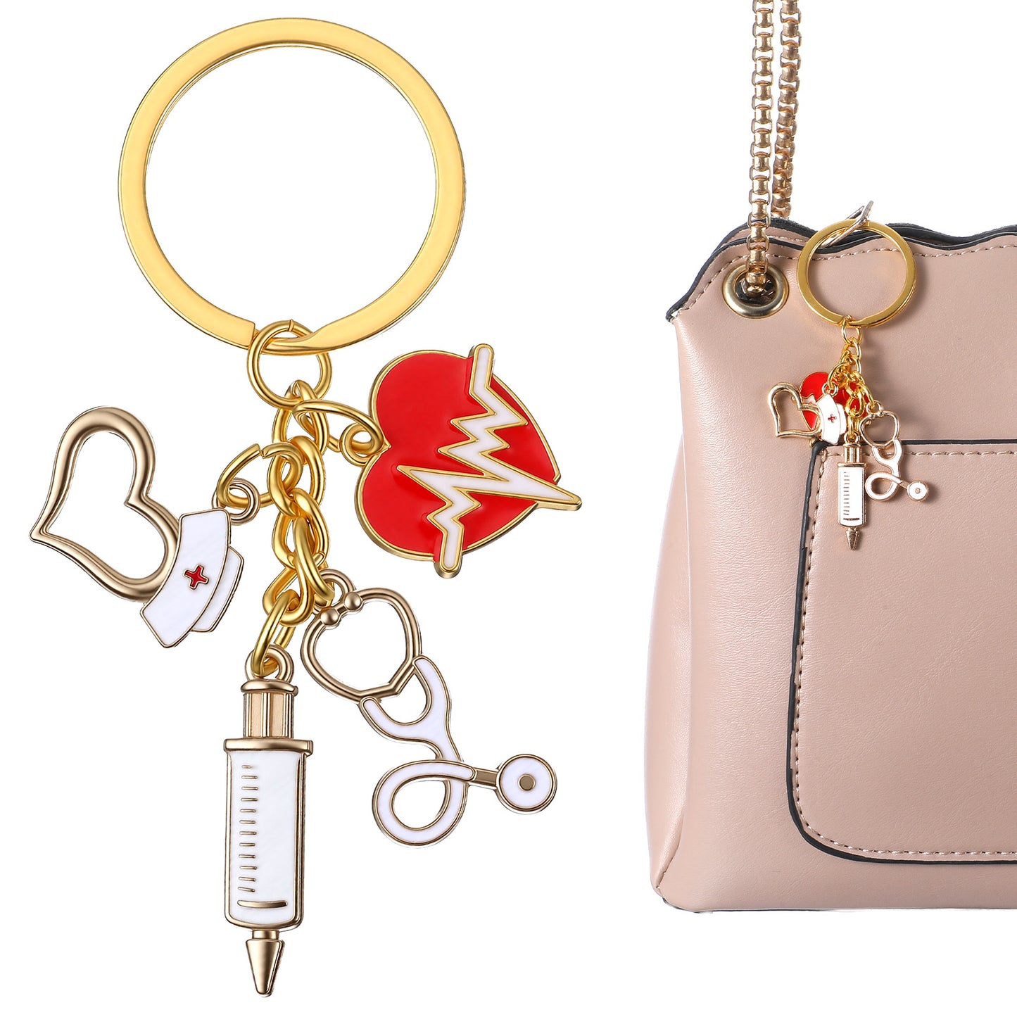 Ouligay Nurse Keyring Gifts for Women Nursing Gift School Nurses Student Graduation Future Medical Practitioner Female Registered Nurse Appreciation Nurses Day Week Gifts