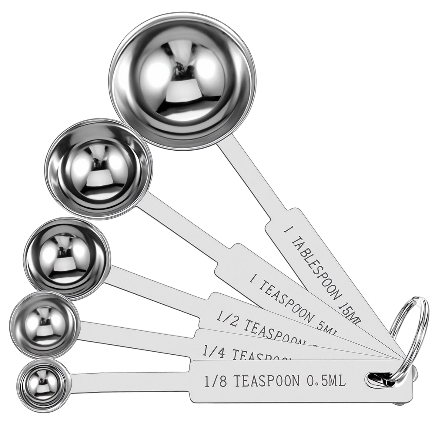 5Pcs Stainless Steel Measuring Spoons Set, Metal Measure Spoons, Table Spoon Measuring Spoon for Coffee, Teaspoon Scoop