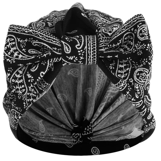 Ymapinc 1PC Satin Lined Beanies Turbans for Women, Chemo Headwear Sleeping Cap, Adjustable Hair Turban Wrap for Curly Hair,Braids,Cancer Patients,Ultra Lightweight Breathable Head Coverings Black