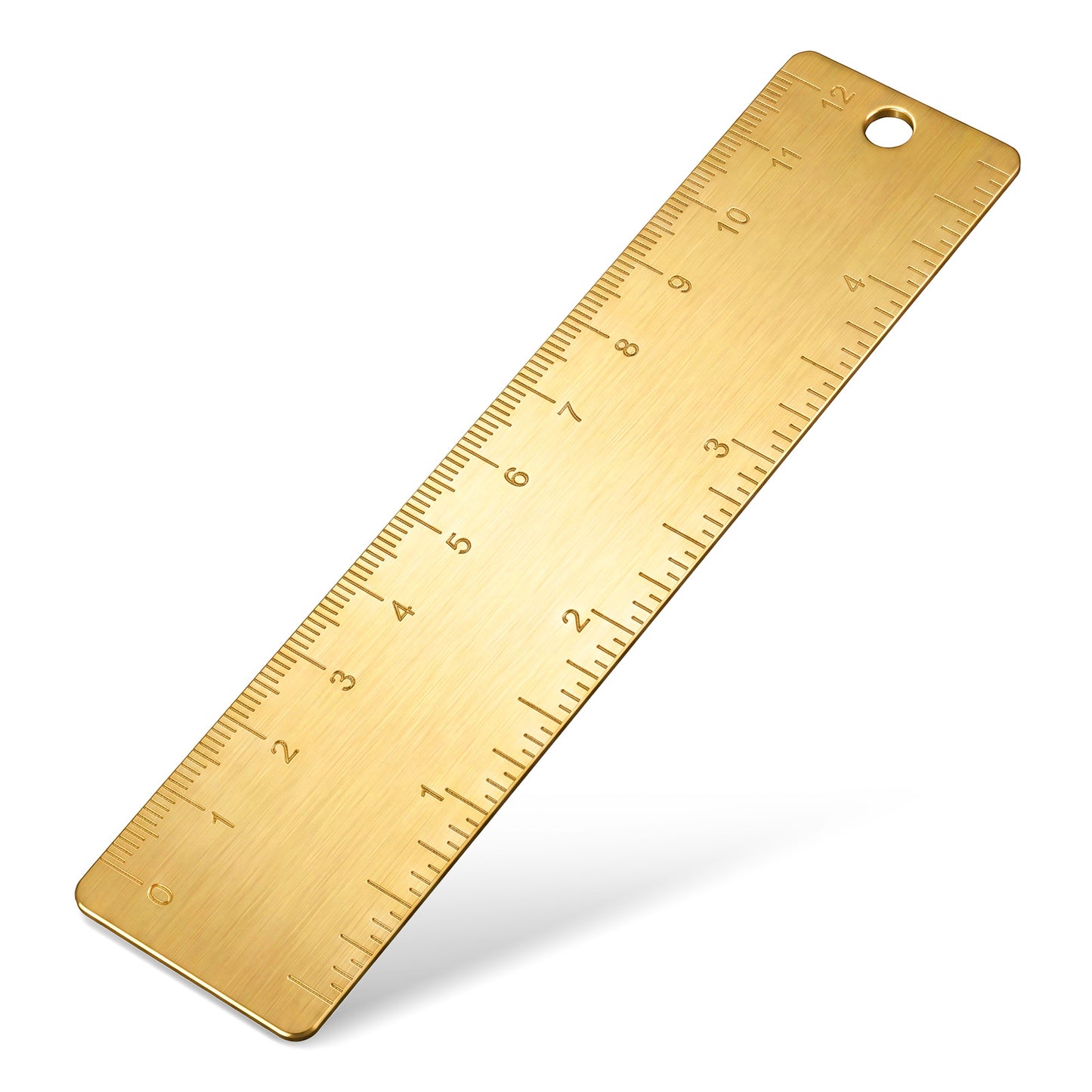 120mm 4 Inch Small Metal Ruler for Drawing, Ymapinc Gold Mini Pocket Straight Edge Ruler, Dual Metric Imperial Measuring Tool for Journaling Office Engineering