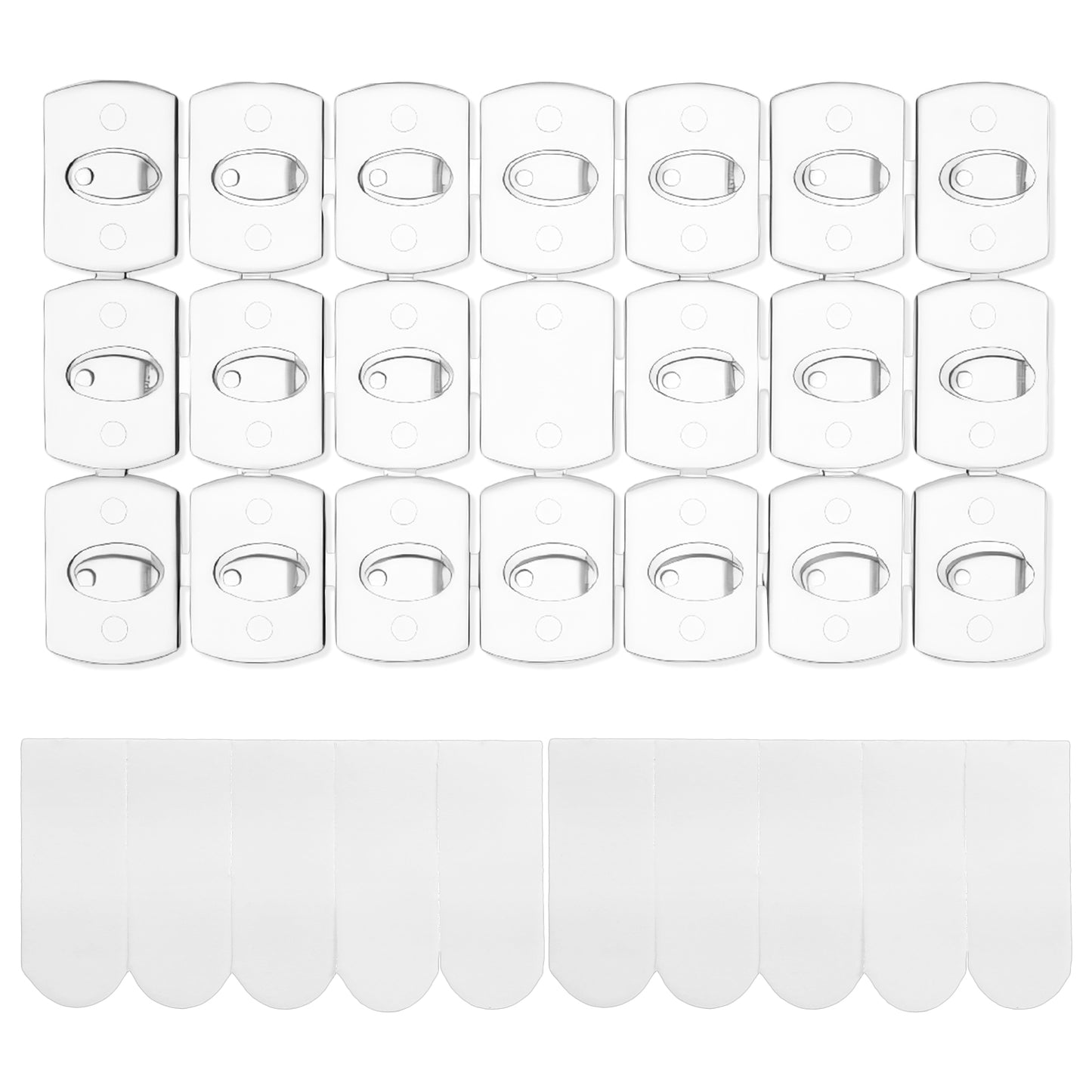 Nogeqi 100PCS Mini Light Clips with 120 Adhesive Strips, Damage Free Christmas Fairy Light Hooks for String Lights, Multi-function Small Hooks for Hanging Christmas Decoration (Clear)
