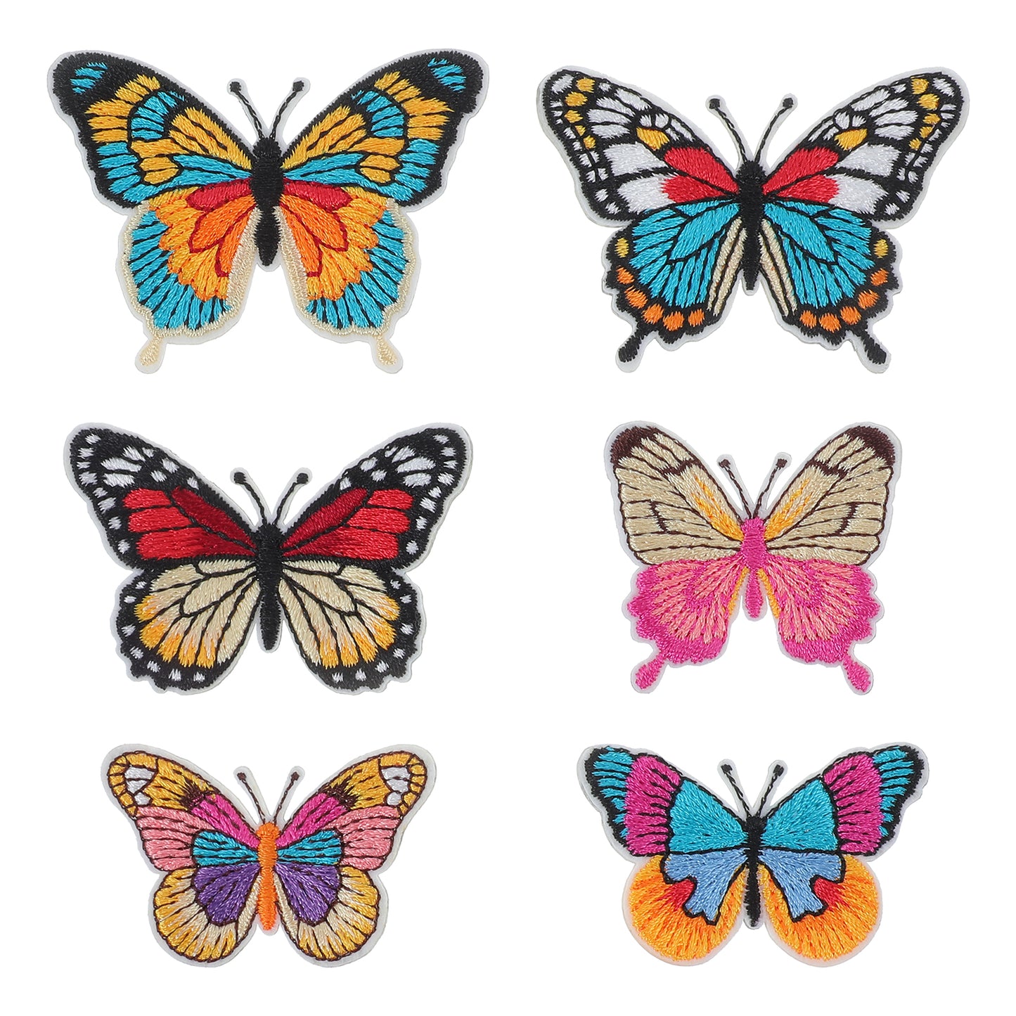 RAHHLIZS 6Pcs Colorful Butterfly Iron On Patches, 2 Sizes