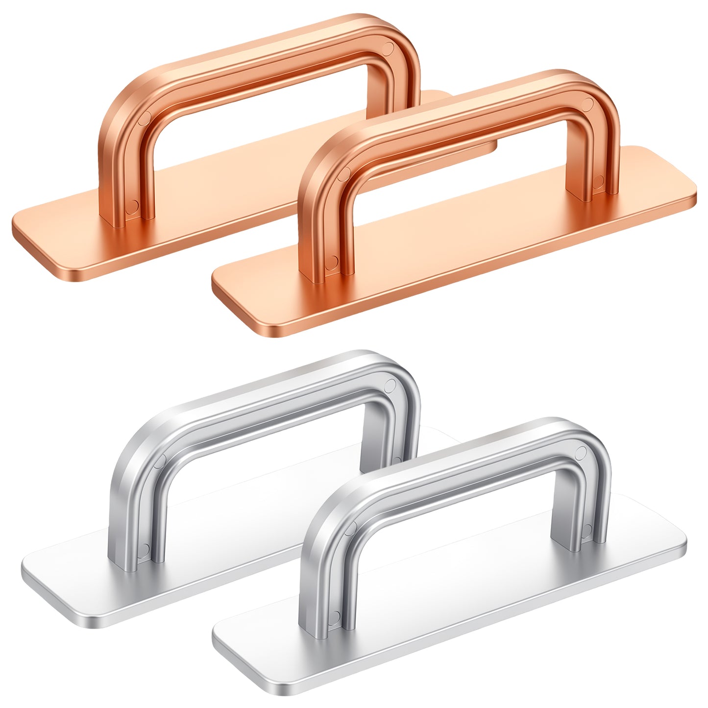 Ymapinc 4 Pack Stick on Handles for Cabinets, Self Adhesive Plastic Handle for Drawer Pulls, Drawer Push Pull Handle Helper with Adhesive Door Handles for Kitchen Cabinet Window Sliding Closet
