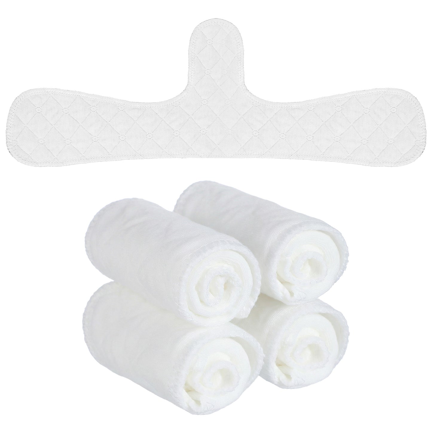 Ymapinc 4Pcs 3-Layer Reusable Cotton Breast Pads, Washable Under Bra Sweat Pads/Liners for Women, Cotton Liners for Sweat, Bra Pads Inserts