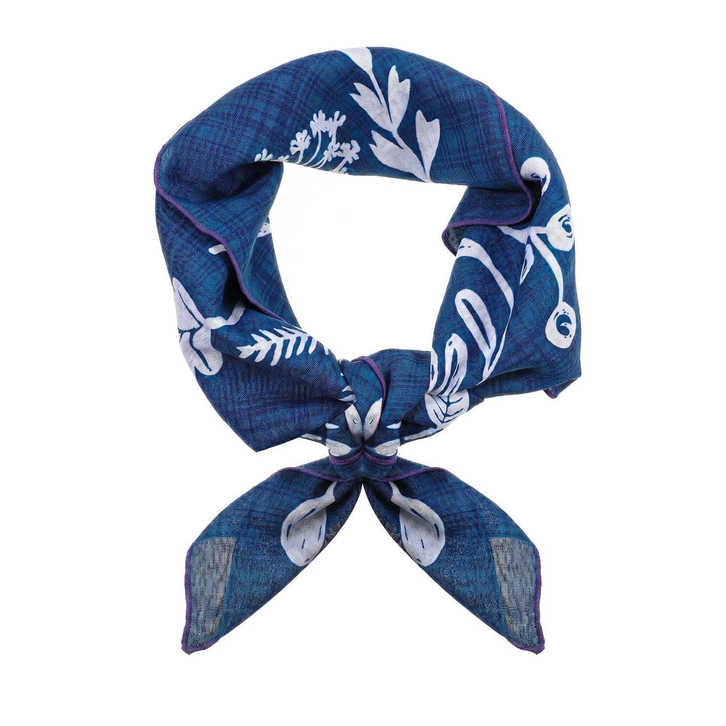 Ymapinc Square Cotton Scarf for Women, 58x58cm Blue Polka Dot Bandana, Summer Beach Neck Scarf, Silk Head Hair Wrap for Bag Accessory