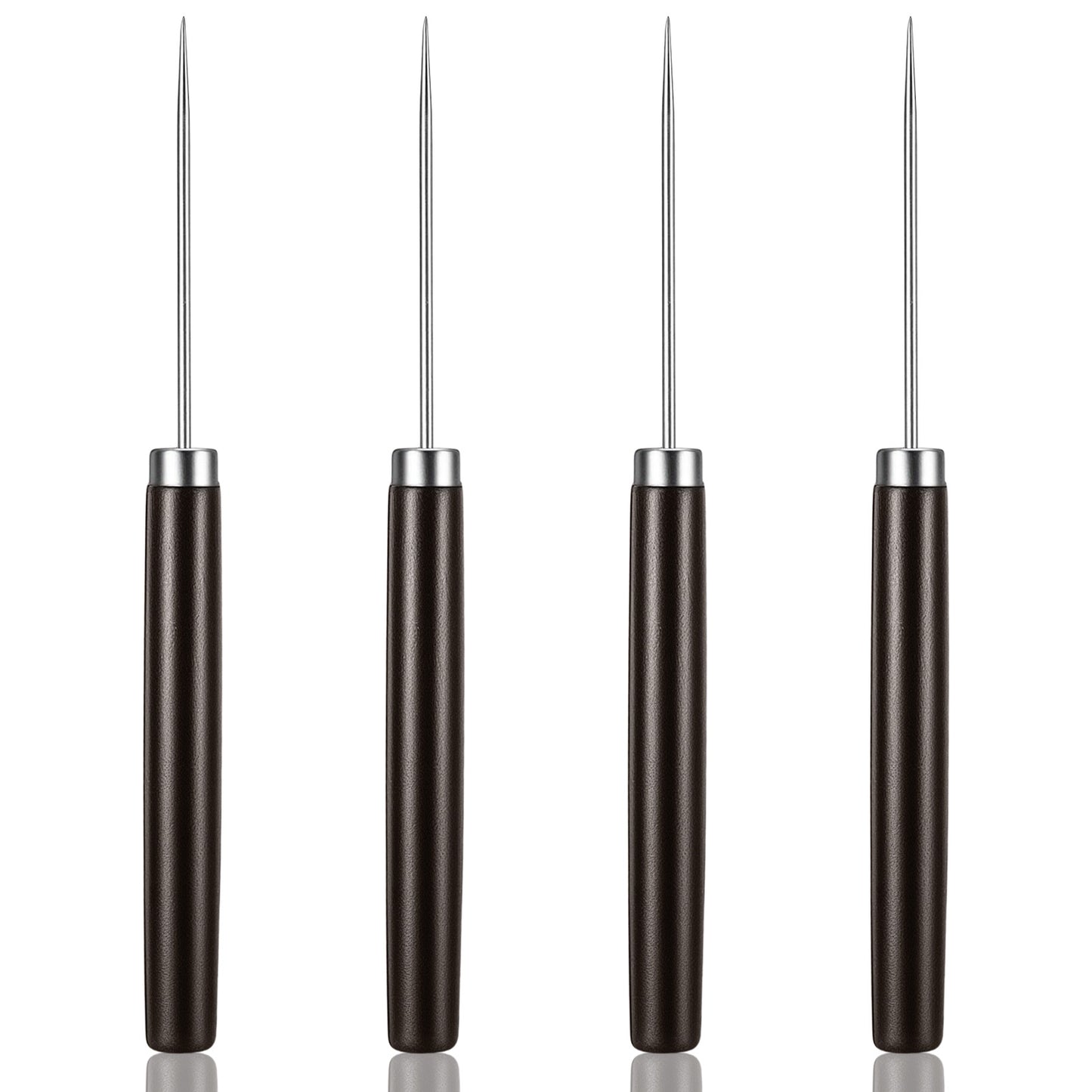 4 Pcs Sewing Awl Scratch Awl Tool, Leather Punch Tool with Wooden Handle for Leather Stitching Sewing DIY Craft Repair Piercing and Scribing Tools for Punching