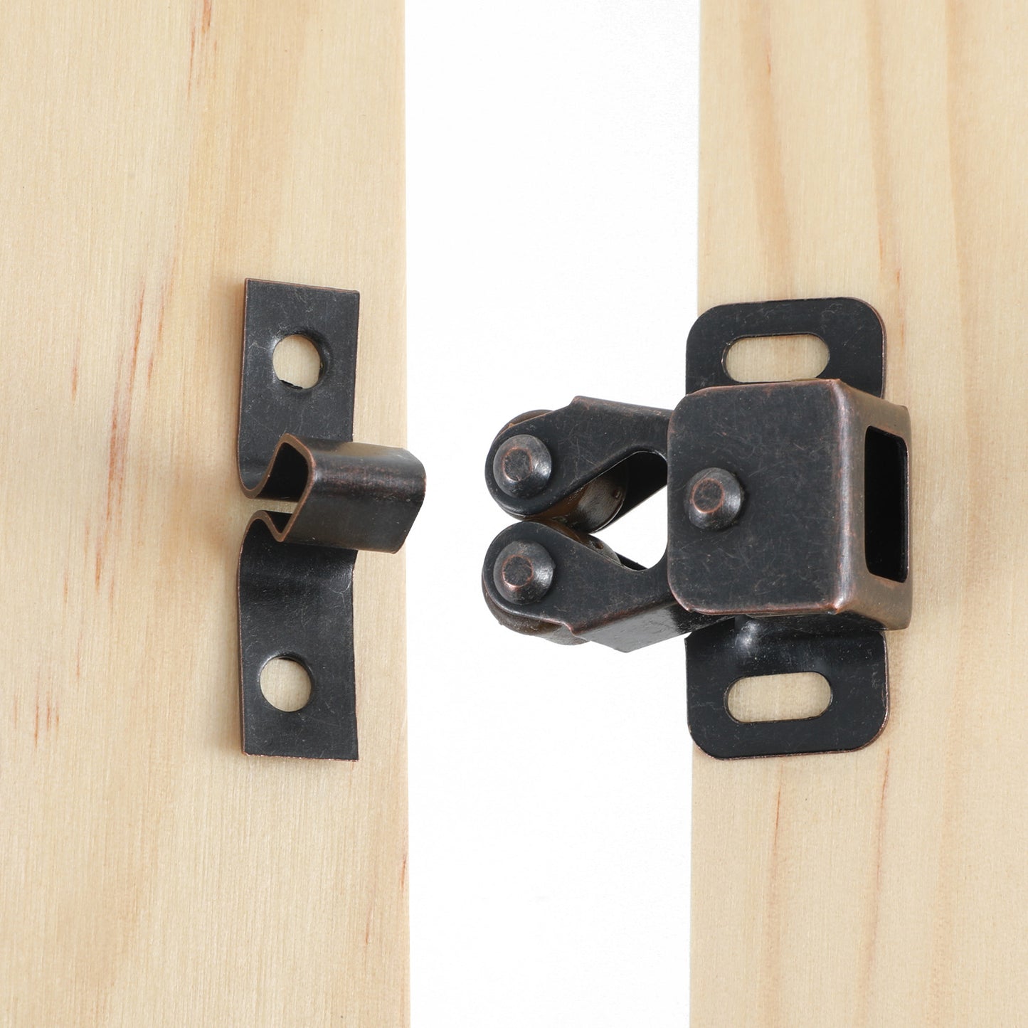 Ouligay 6Pcs Cabinet Latch Double Roller Cupboard Cabinets Door Latches Hardware for Closet Kitchen Cabinet Latches and Catches with Screws