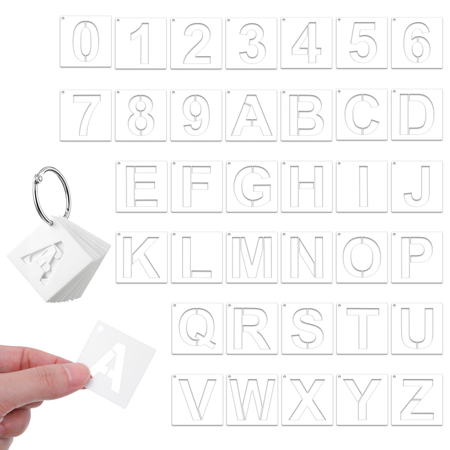 Sorcristy 1 Inch Stencils, Reusable Letter Alphabet Art Craft Stencils