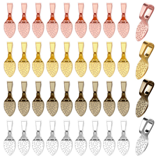 Ymapinc 100PCS Earring Making Supplies, 15x5mm Pendants for Jewellery Making Jewellery Findings for Jewellery Making DIY Crafts and Glue on Bails Pendants 4colors Rose Gold Antique Silver Gold Bronze