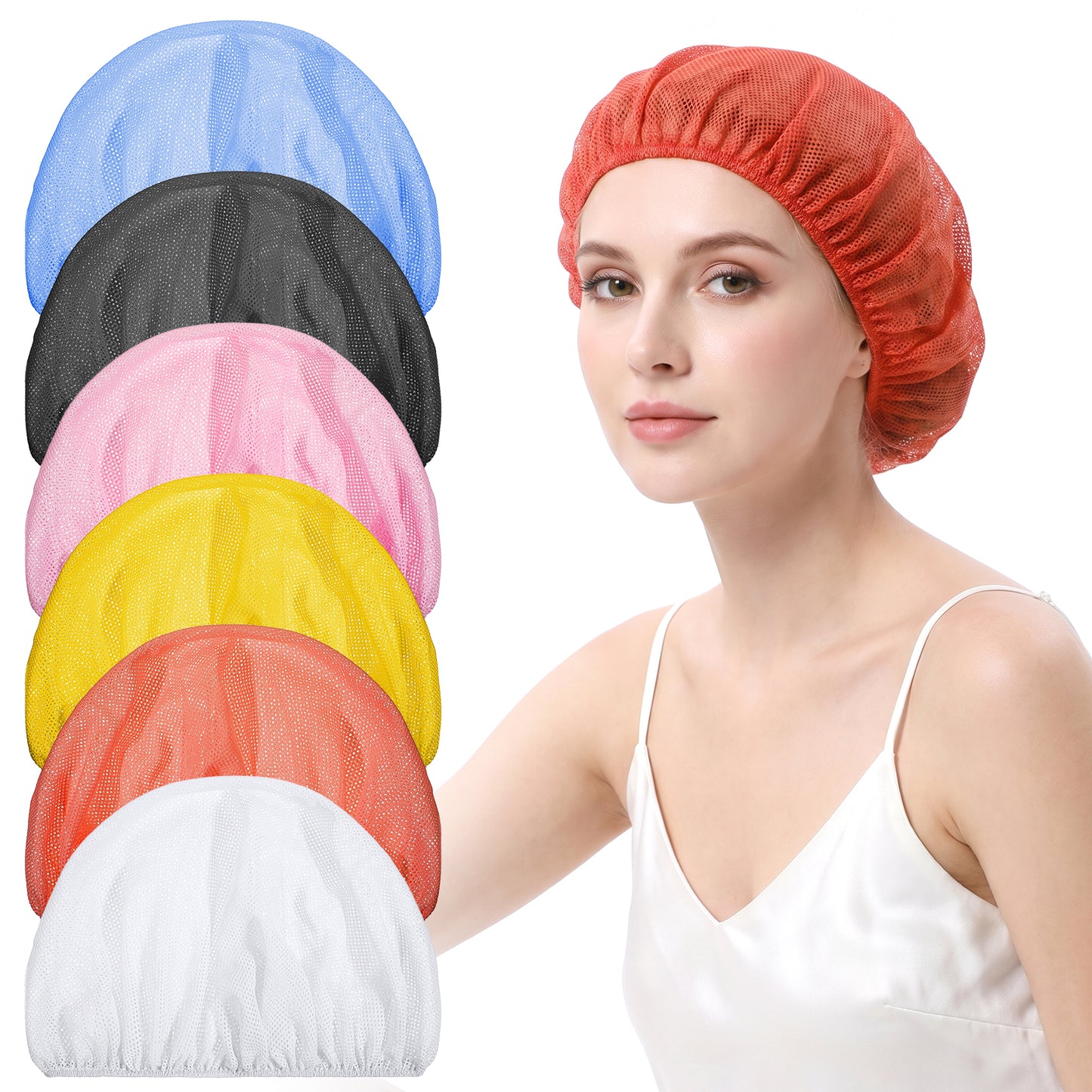 Ouligay 6 Pcs Mesh Hair Net for Sleeping Sleeping Caps for Women Hair Sleeping Bonnet Hair Nets for Women Breathable Soft Cotton Polyester Sleep Caps for Curly Long Hair