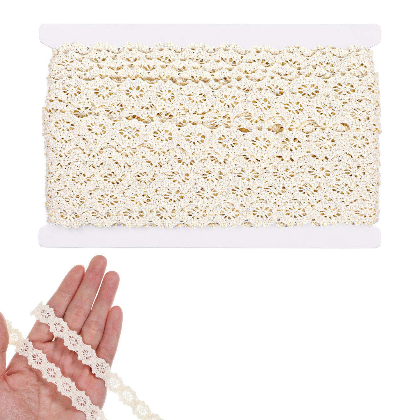 Sorcristy 16.4 Yards Vintage Crochet Lace Trim Ribbon for Sewing