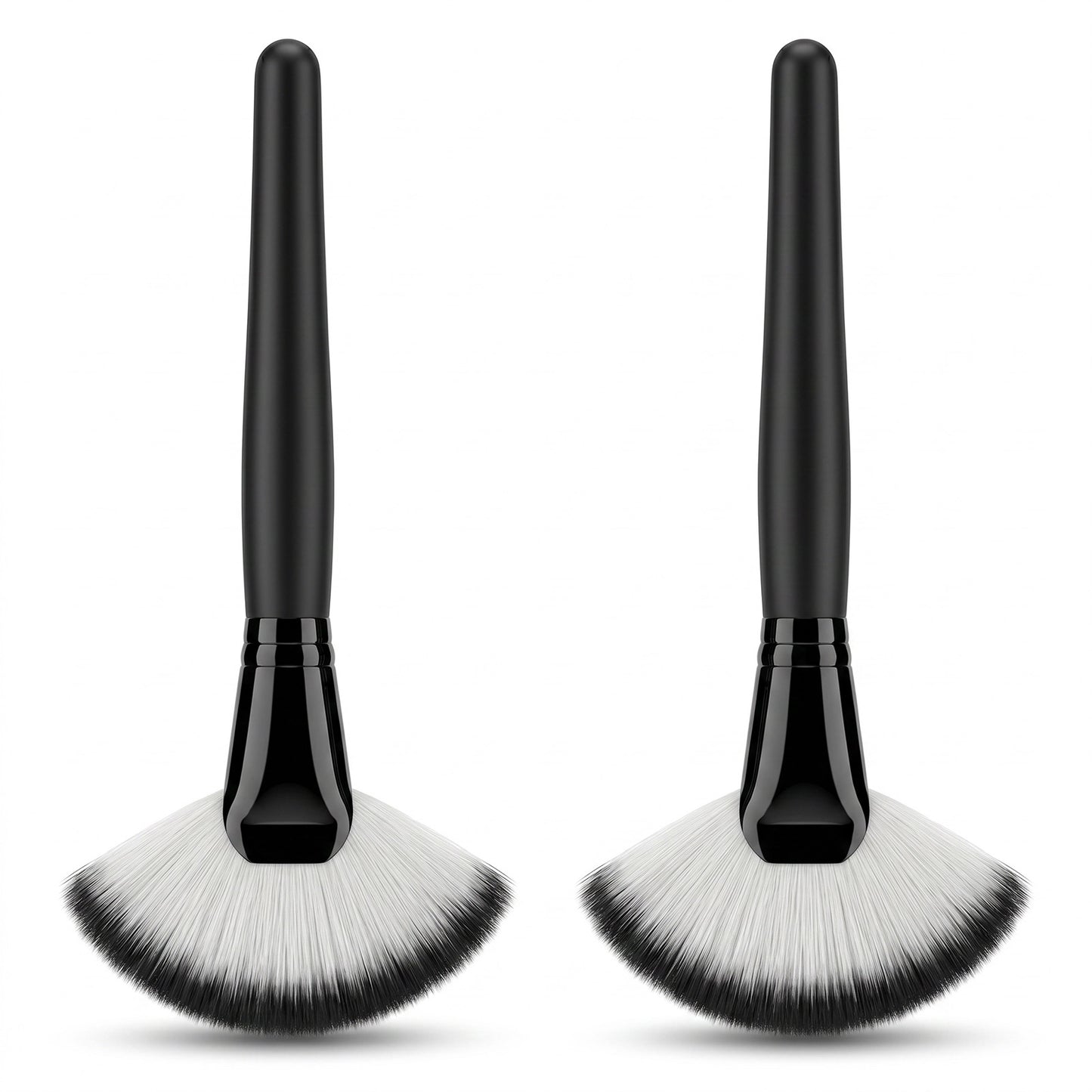 Matwsec 2PCS Fan Brushes Esthetician Facial Brushes Esthetician 7.87in Soft Fan Blush Brush for Powder Blush Body Powder Brush Face Makeup Tools