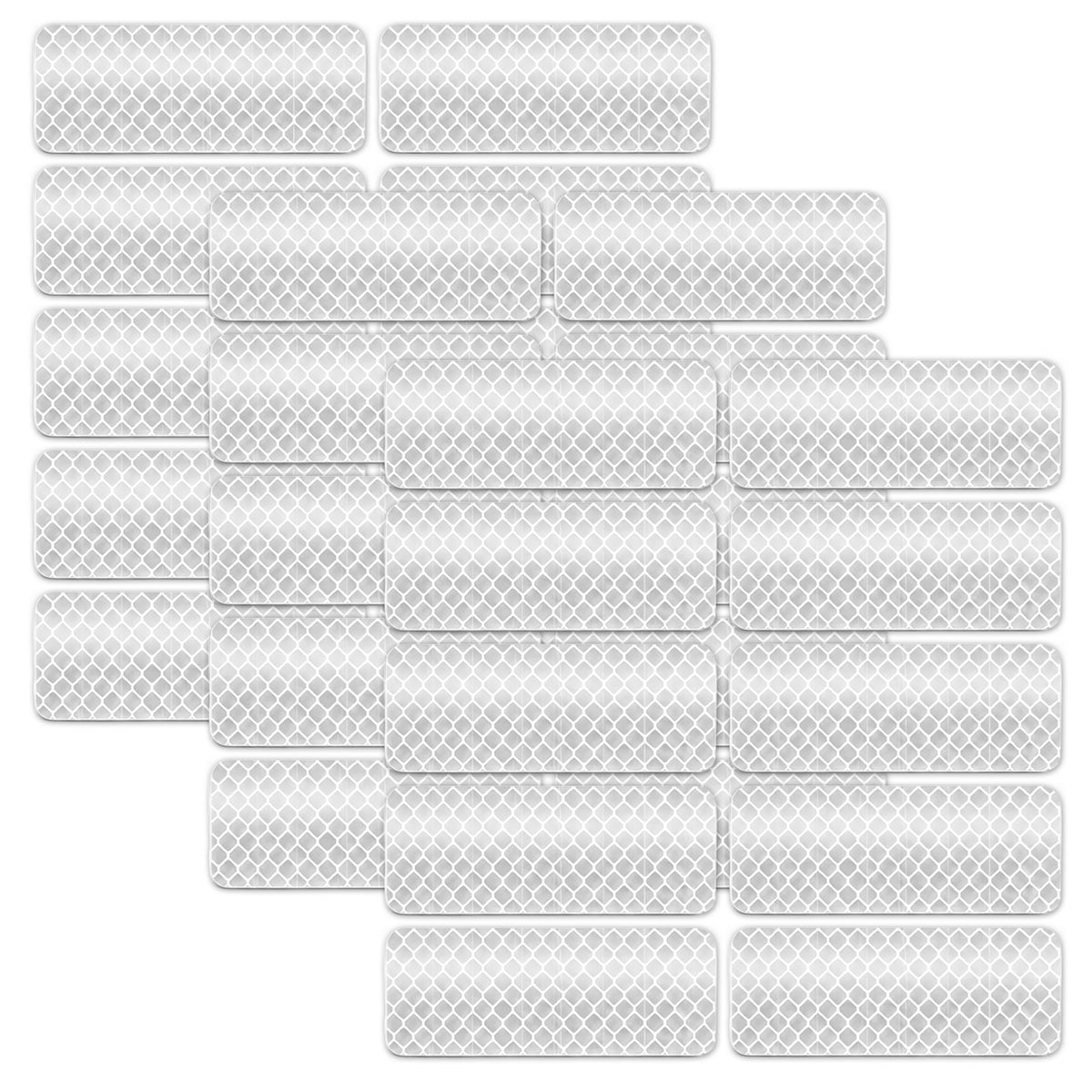 Quvvarly Reflective Stickers 30 Pcs 3.07 inch White PVC Safety Decals