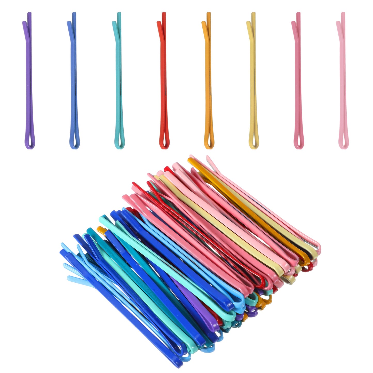 Ymapinc 100Pcs Mini Bobby Pins for Thin Hair, 5.5cm Colorful Metal Hairpin Short Pins for Women Long Straight Curly Hair Barrette