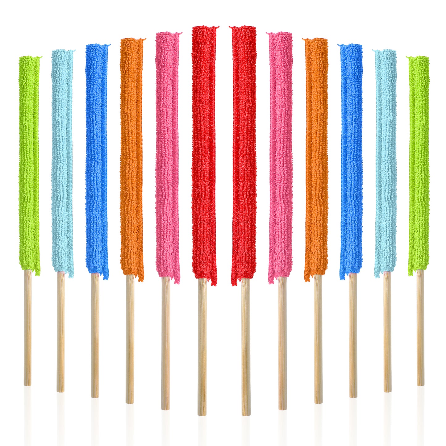 12PCS Microfiber Duster Mini Detail Dusters Fan Cleaner Sticks for Crevice Cleaning, Gap Dust Split Feather Dust Brush Radiator Cleaner Brush for Home Car Windows Vent Blind Fan and Small Spaces