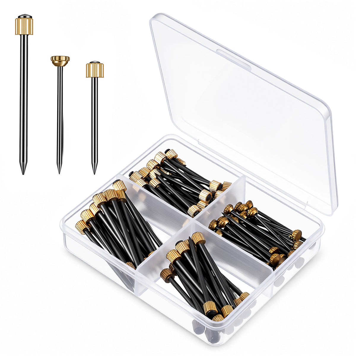 Chsoejuf 120PCS 3 Sizes Brass Head Picture Hanging Nails Kit Damage Free