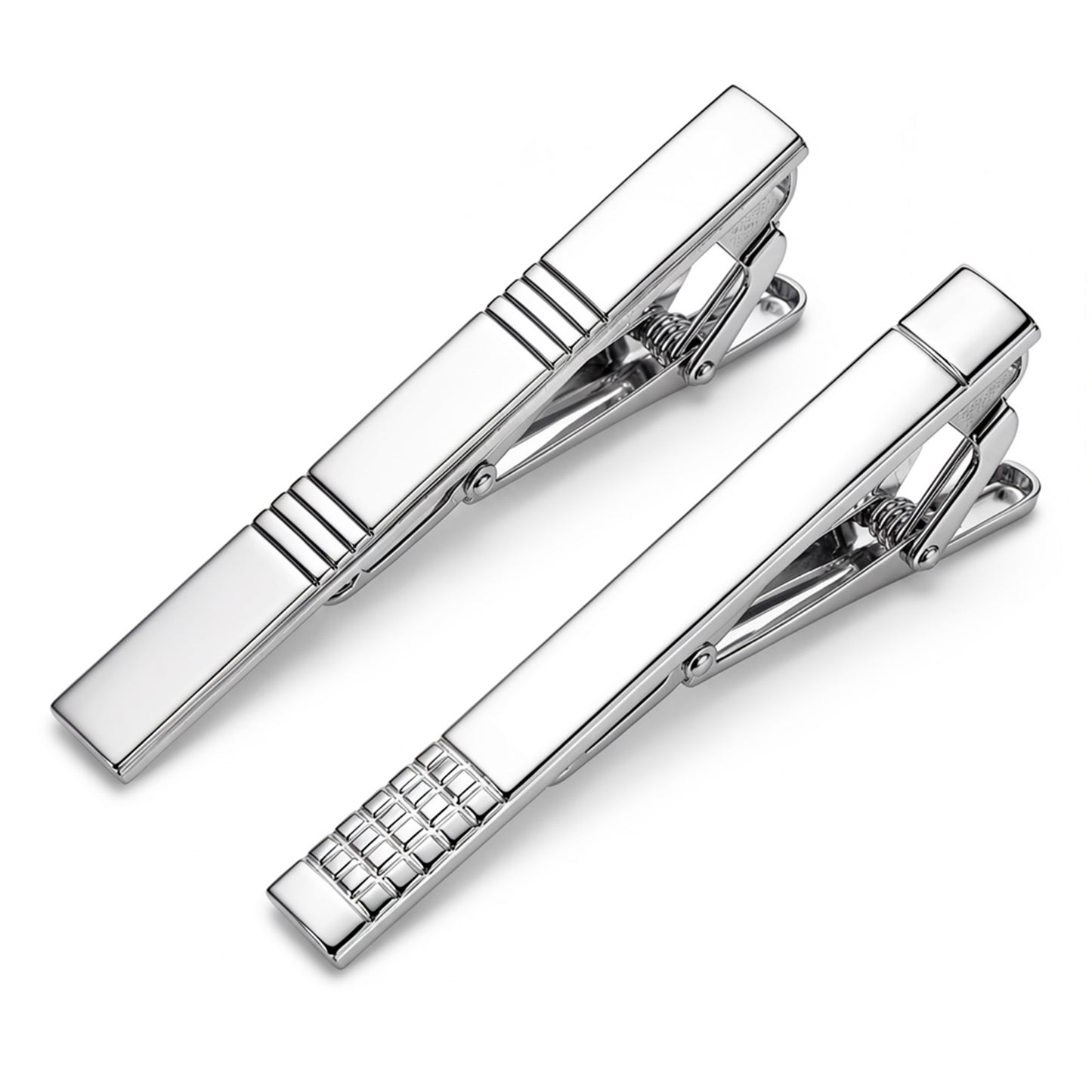 RAHHLIZS 2 Pcs Tie Pins for Men, Classic Tie Clip Silver for Father Husband