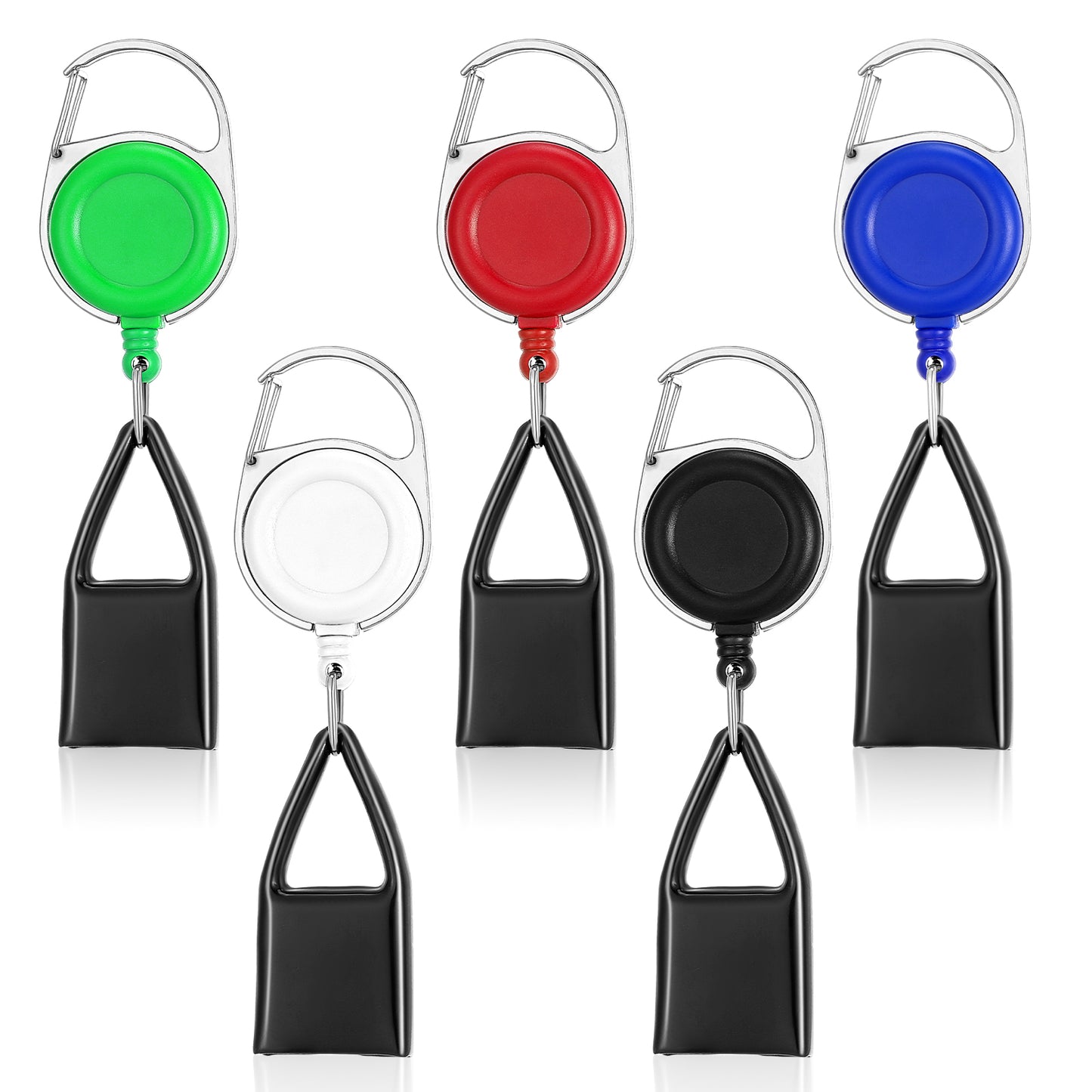Mabor 5Pcs Lighter Holder Key Chain, Retractable Lighter Leash Cover with Clip Multicolor Classic Single Strap with Protective Cover