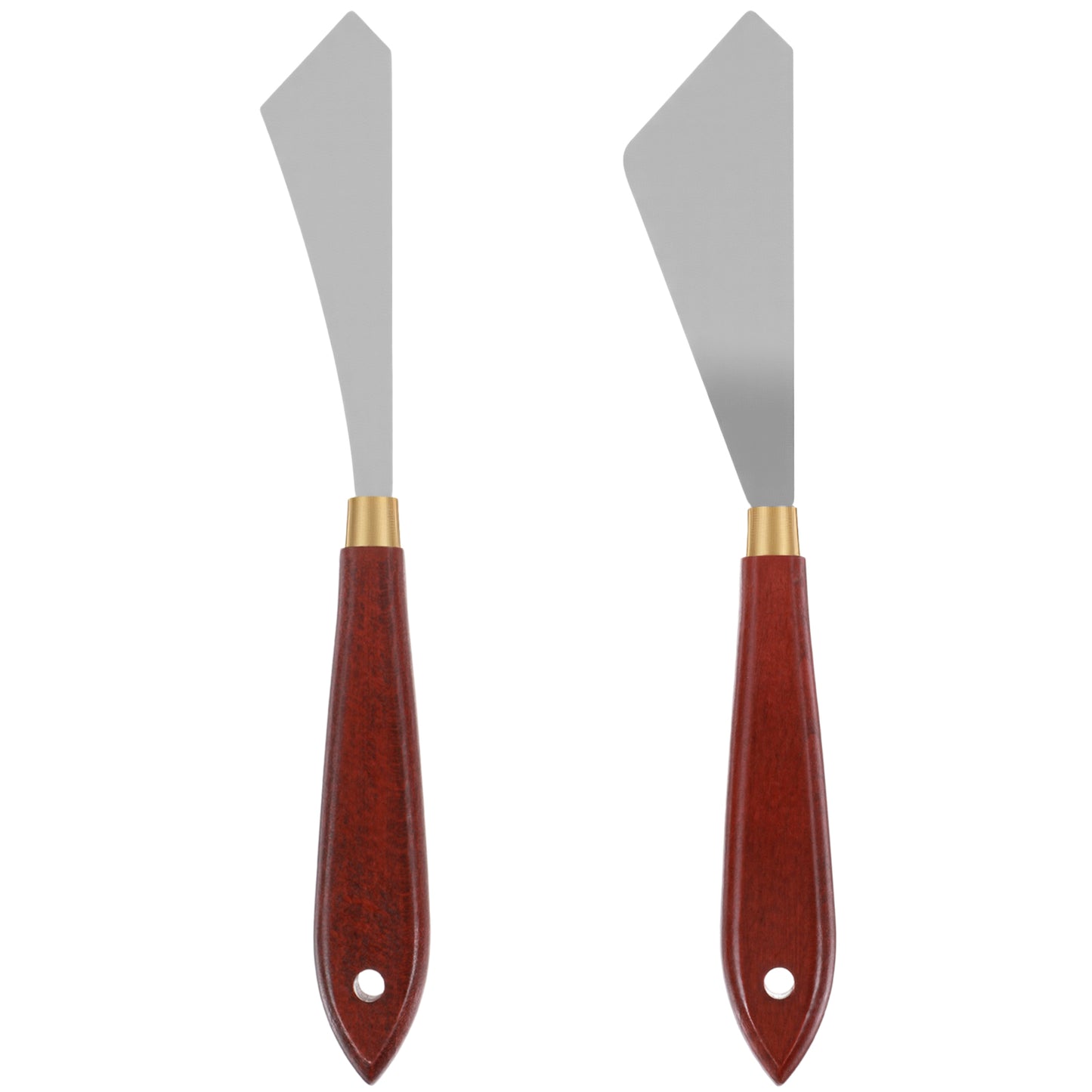 Bremorou 2Pcs Palette Knife, Pallet Knife, Mixing Scraper Stainless Steel Palette Knifes Painting Art Spatula with Wood Handle, Art Spatula for Oil, Canvas, Acrylic Painting, Mixing Scraper Tools