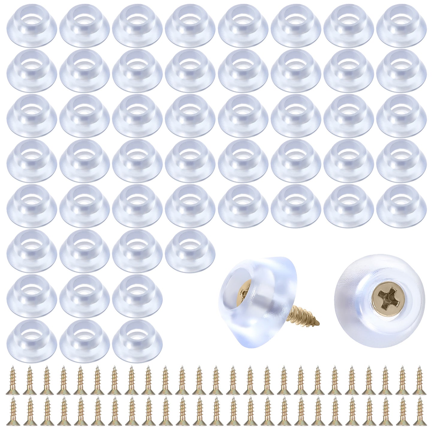 Ymapinc 50pcs Rubber Cutting Board Feet Non Slip, Small Rubber Feet with Screws Round Cutting Board Legs Pad for Furniture Kitchen Appliances