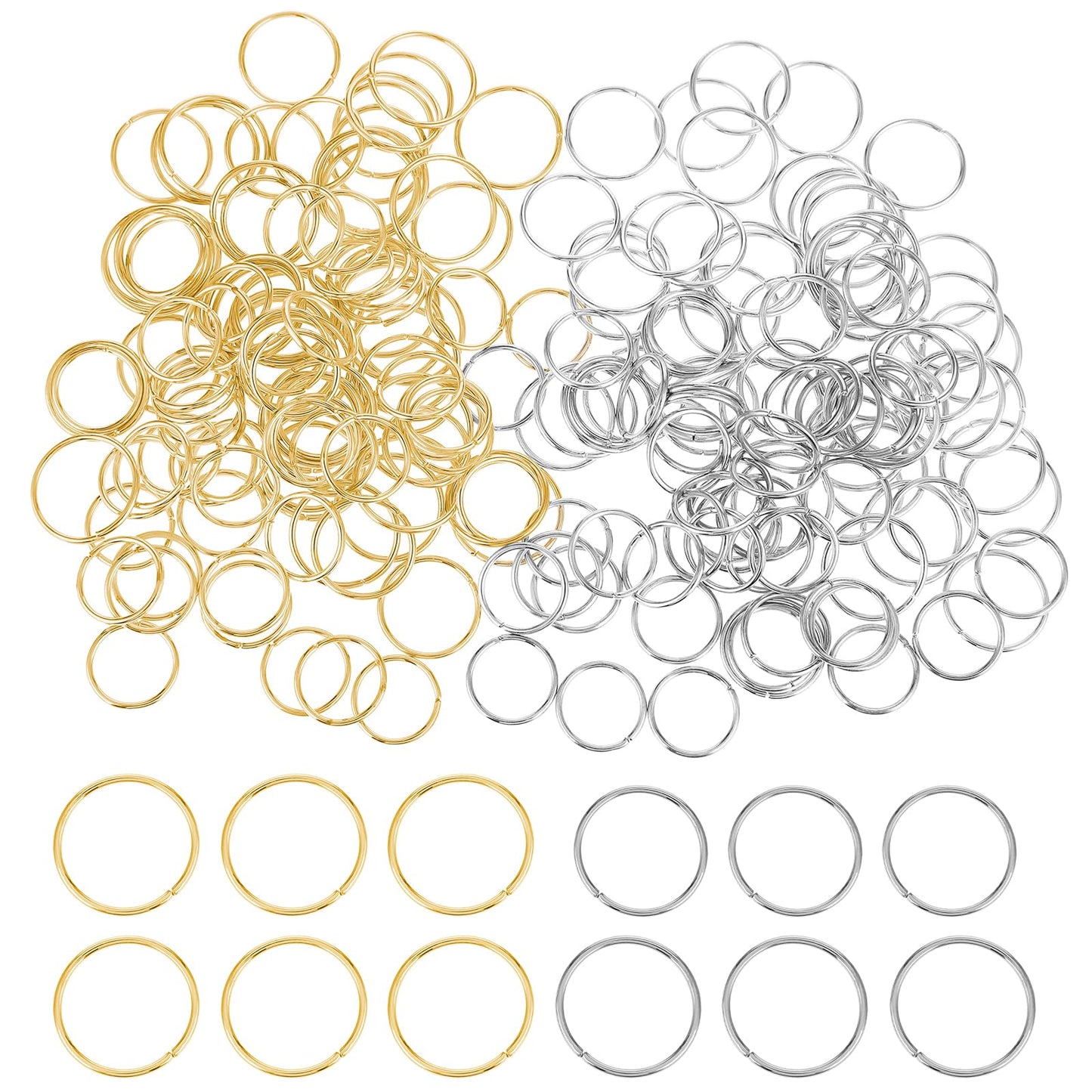 200 Pieces Hair Rings Braid Rings Hair Rings for Braids Gold Hair Rings Silver Hair Rings Hair Clip Rings Decorations Women Fashion Hip-Hop Diy Hair Clip Accessories for Hair And Dreadlocks