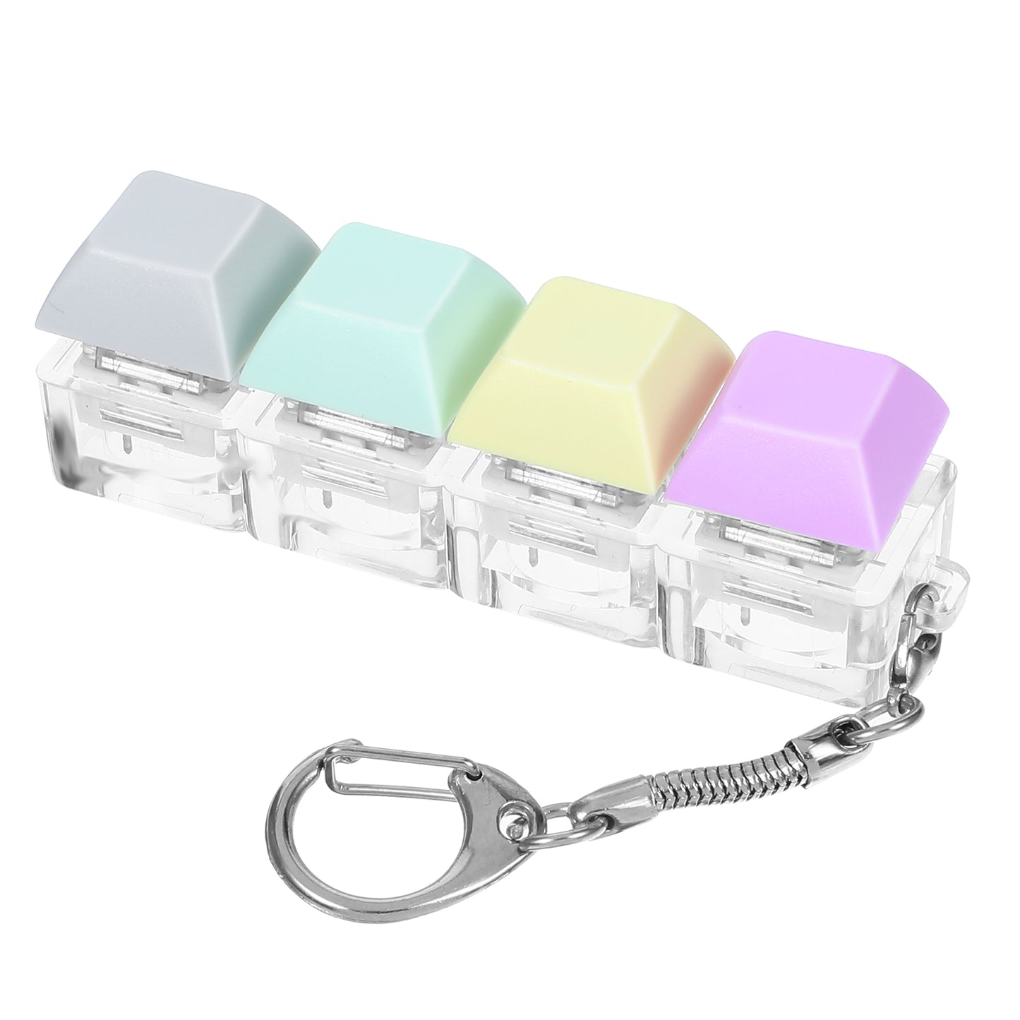 Mabor Keyboard Fidget Toy Keyboard Fidget Clicker Keyboard Fidget Keychain of 4 Colors Decompression Toys Button Stress Relief Gifts for Adult to Relief Stress Pass Time