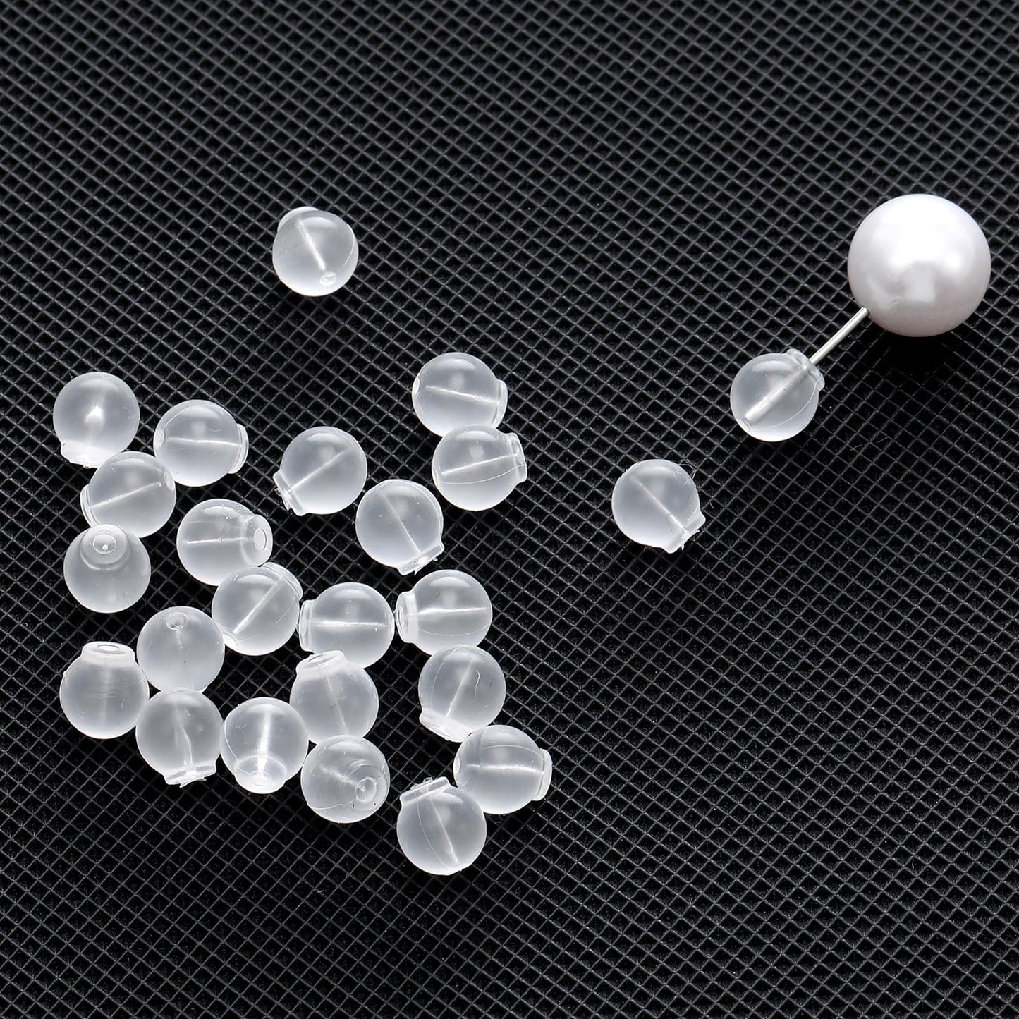 Mabor Pack of 50 Anti-penetration Stud Earrings Closure TPE Earrings Closure Ball Earring Stopper Universal Earring Lifter for All Types of Earrings