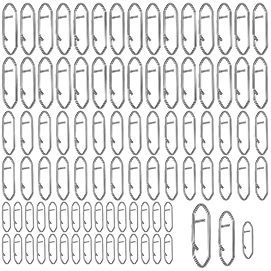 Xinjoduz 90 PCS Fishing Speed Clips 3 Size Topwater Speed Clips Fishing Power Speed Clips High Strength Stainless Steel Speed Clips Fishing Snap Connector for Lures Saltwater Freshwater