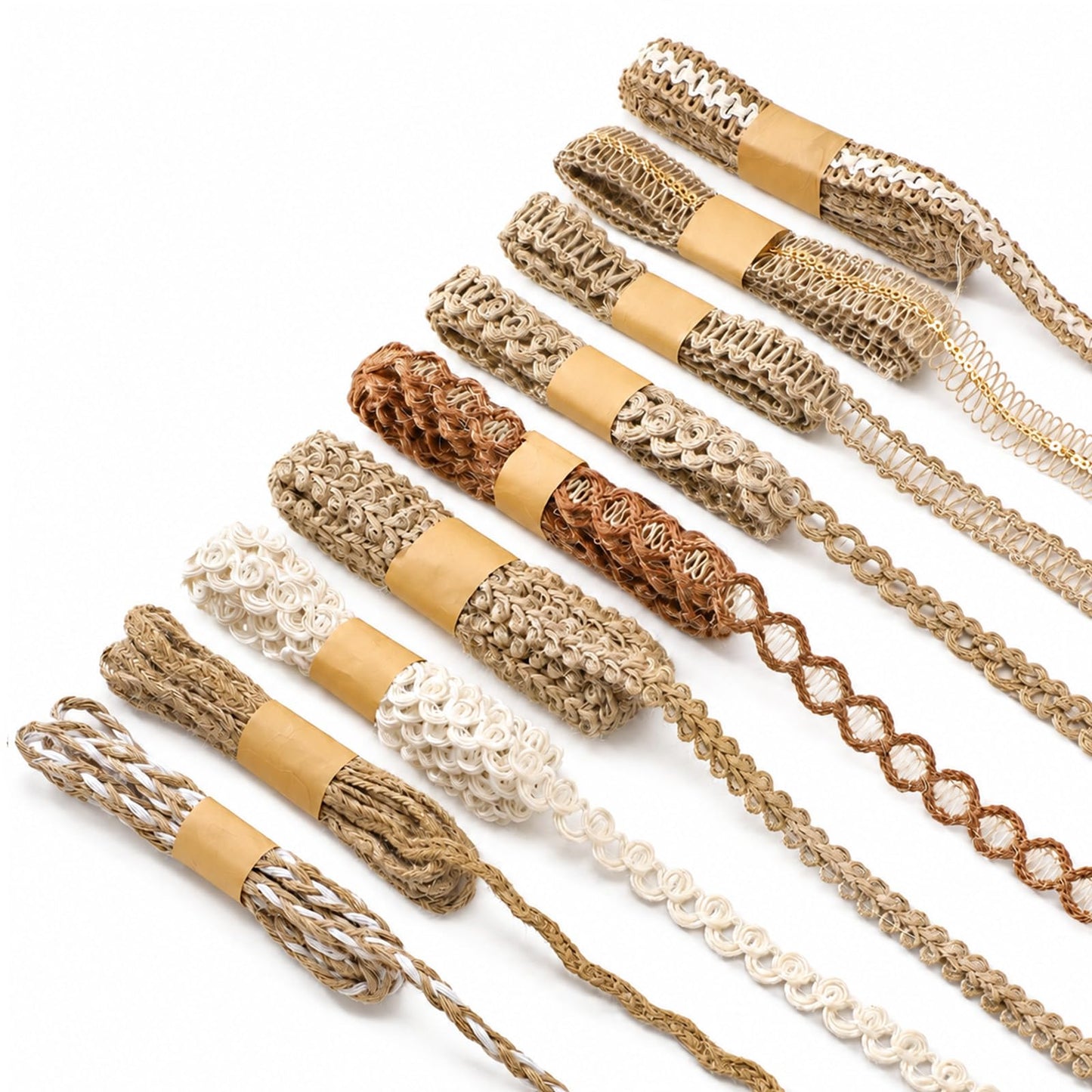 RAHHLIZS 9Rolls Burlap Lace Ribbon Trim