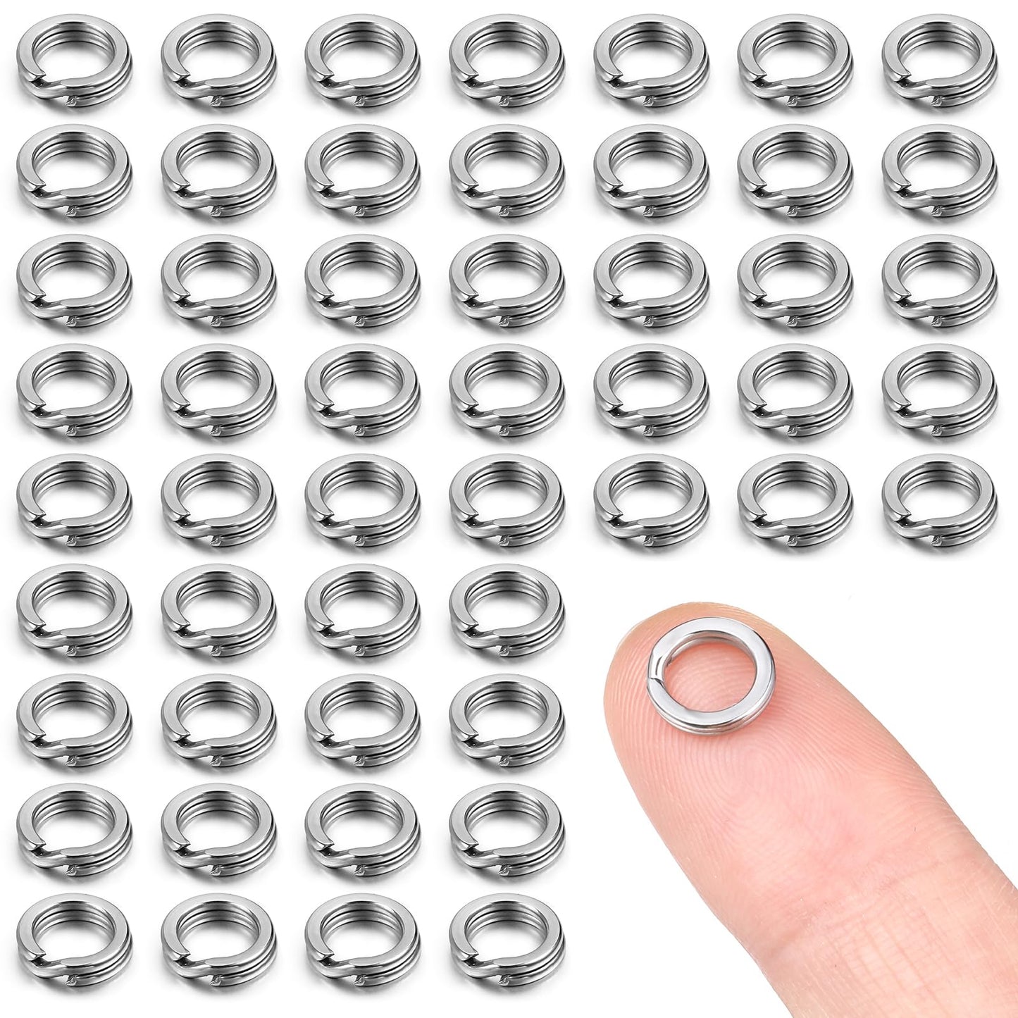 Tyqour 100Pcs Stainless Steel Jump Rings, Mini Split Rings for Jewelry Making, Small Key Ring Double Loops Jewelry Jump Rings, Split Rings for Keychains, Metal Key Ring for Car Keys Craft Making
