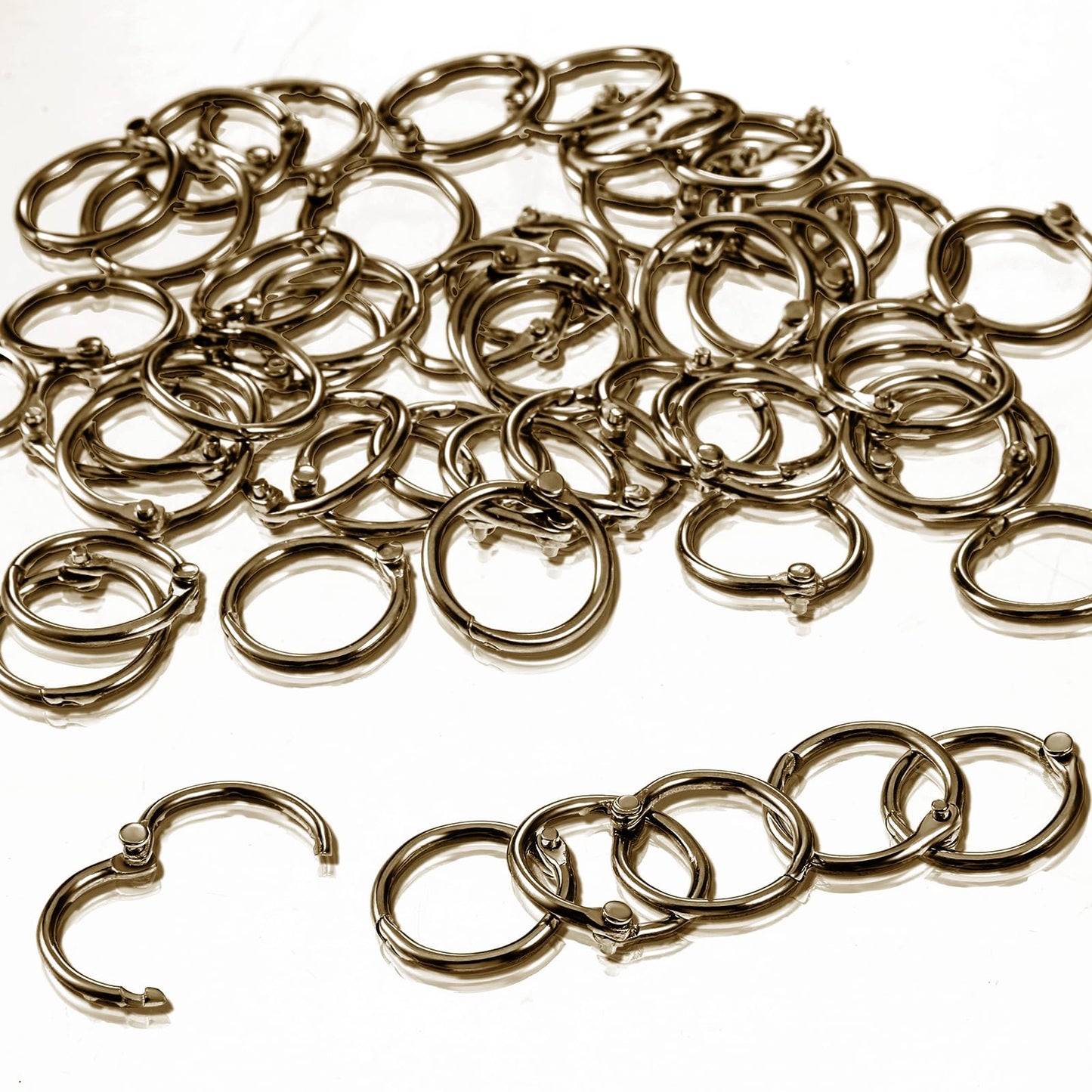 50 PCS Binder Ring 0.59 Inch Book Rings Metal Rings for Index Cards Small Binder Metal Steel Paper Ring Plated Steel for Home Office(Bronze)