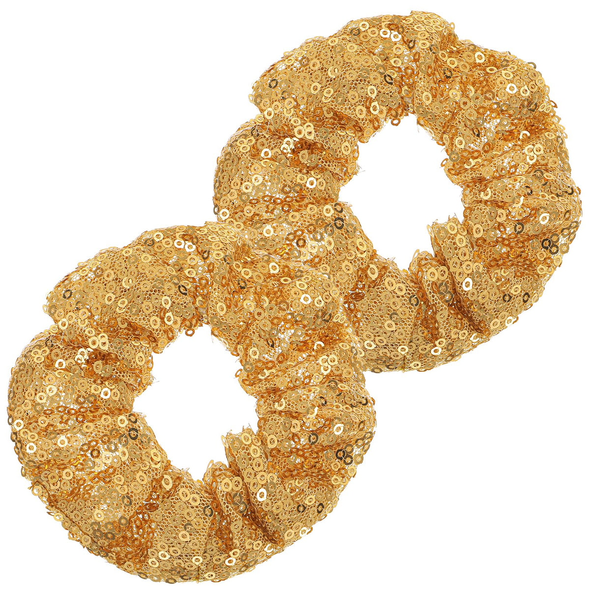 RAHHLIZS 2pcs Glitter Gold Scrunchie, Sequins Hair Scrunchies