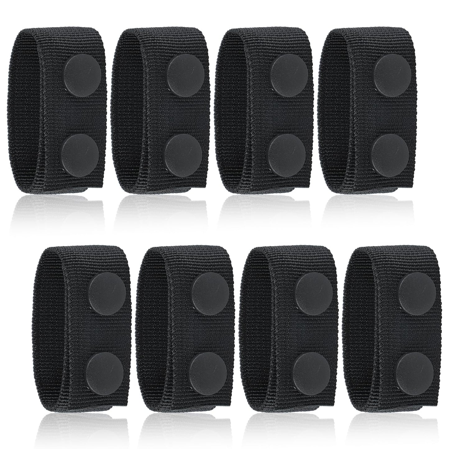 Tyqour Pack of 8 Police Operation Belt Keeper Police Belt Loop Belt Holder with Double Press Studs Belt Loops Tactical Military Equipment Accessories