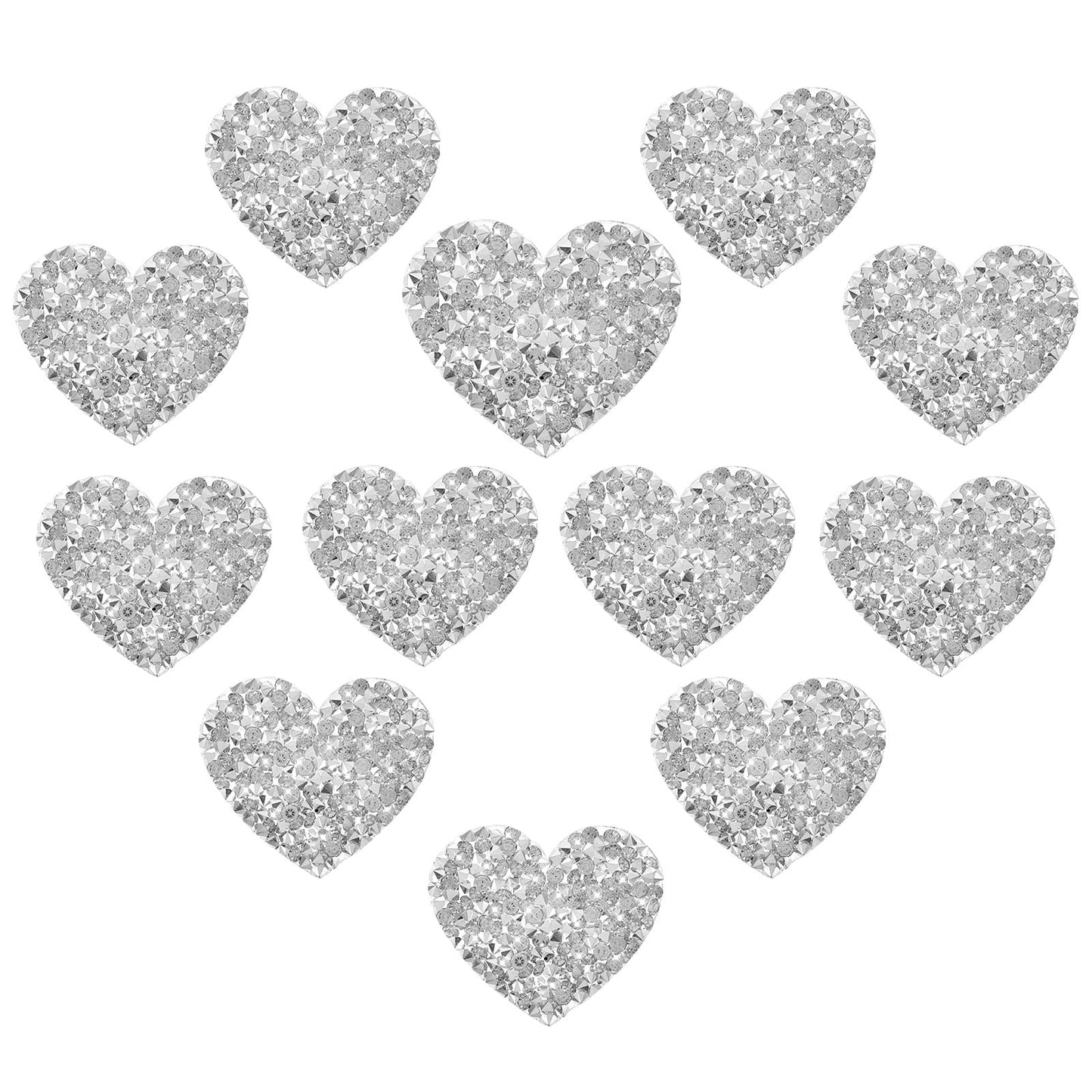 12 PCS Heart Iron-On Patches for Clothes, Chrome Heart Patches, Iron on Heart Patch Appliques for Clothing for DIY Crafts Bag Pants Wedding Decoration