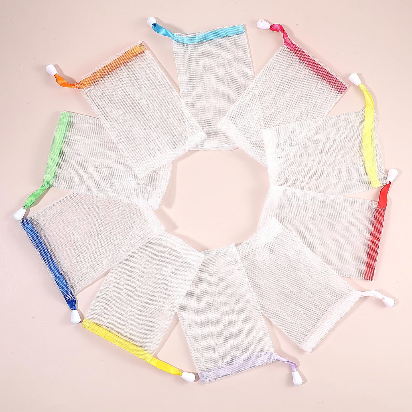10 PCS Mesh Soap Bag Transparent Soap Mesh Bag Multicolor Exfoliating Mesh Soap Saver Pouch Bubble Foam Net with Drawstring Handmade Soap Bubble Mesh Bags for Foaming and Drying Storing Hangable