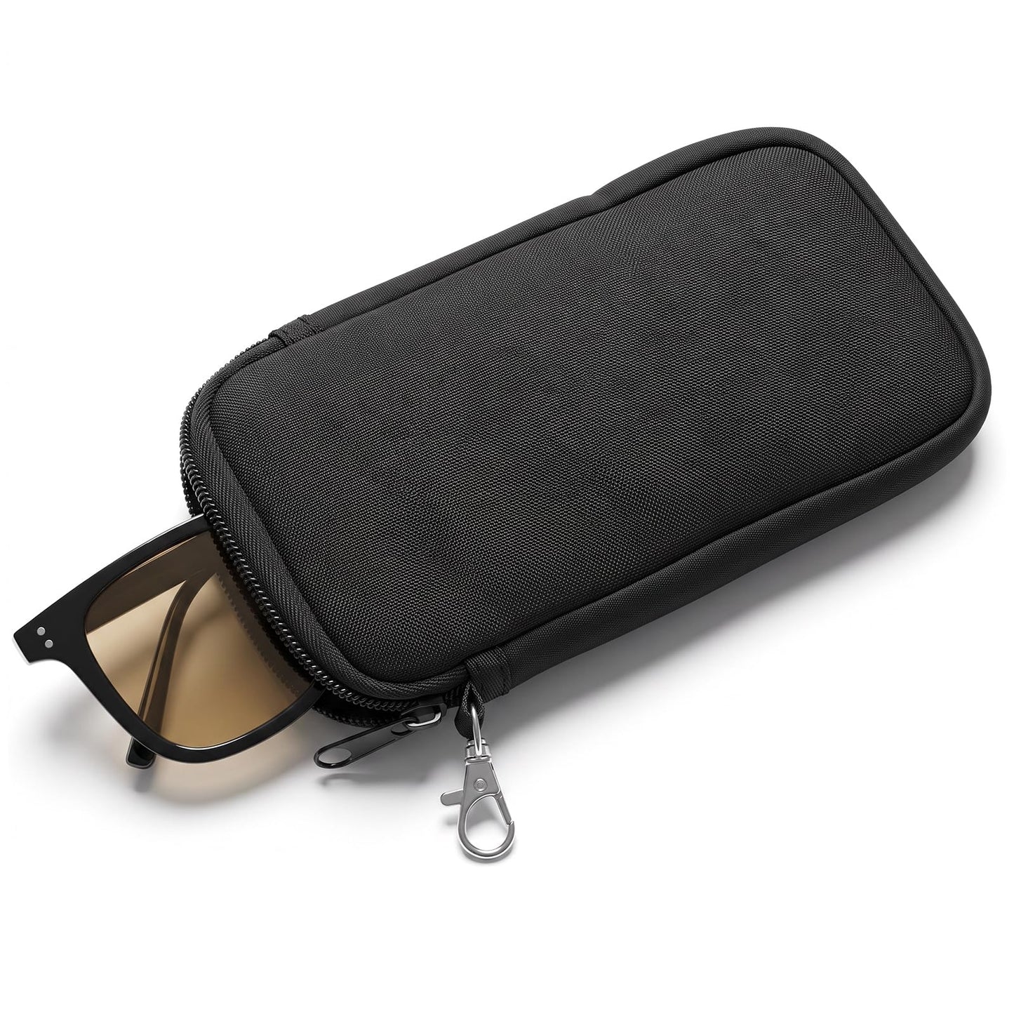 Chsoejuf Soft Sunglass Case Zipper Double Glasses Case with Belt Clip