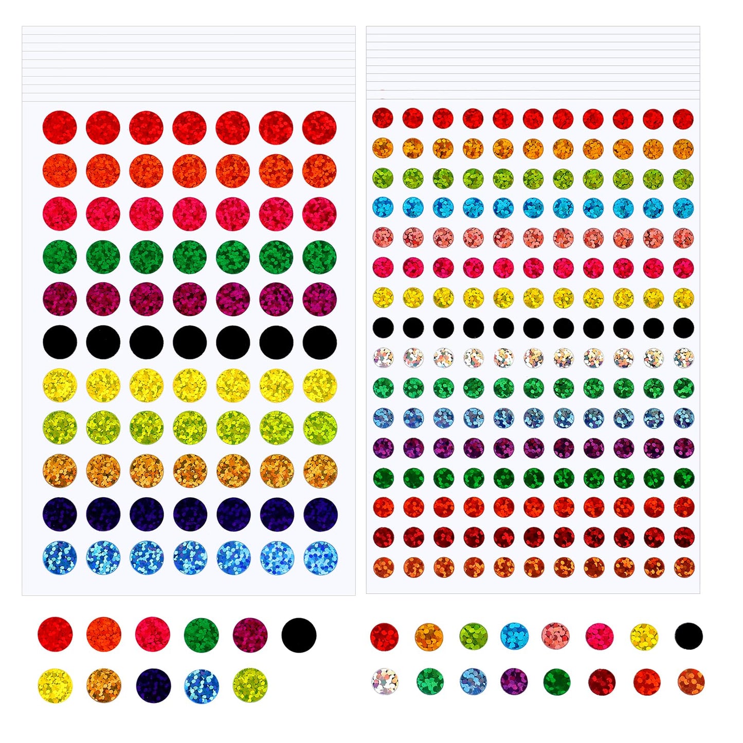 20 Sheets Color Dot Stickers, Mabor Small Stickers Shinny Round Dot 16 Colors Coding Label Sticker for Kids Student Teachers Classroom Rewards